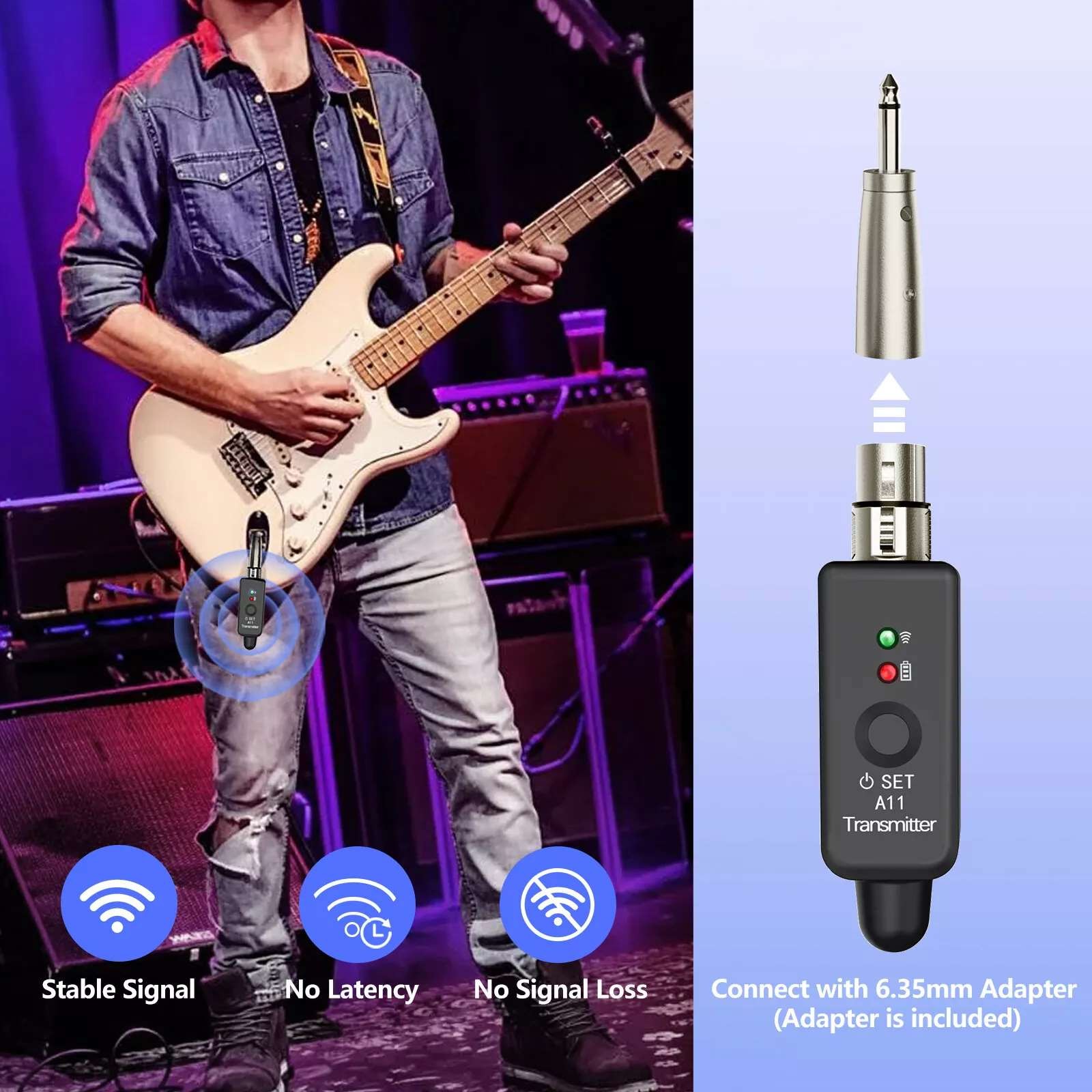 Microphone Transmitter&Receiver UHF XLR Adapter For Recording Studio/Stage Show