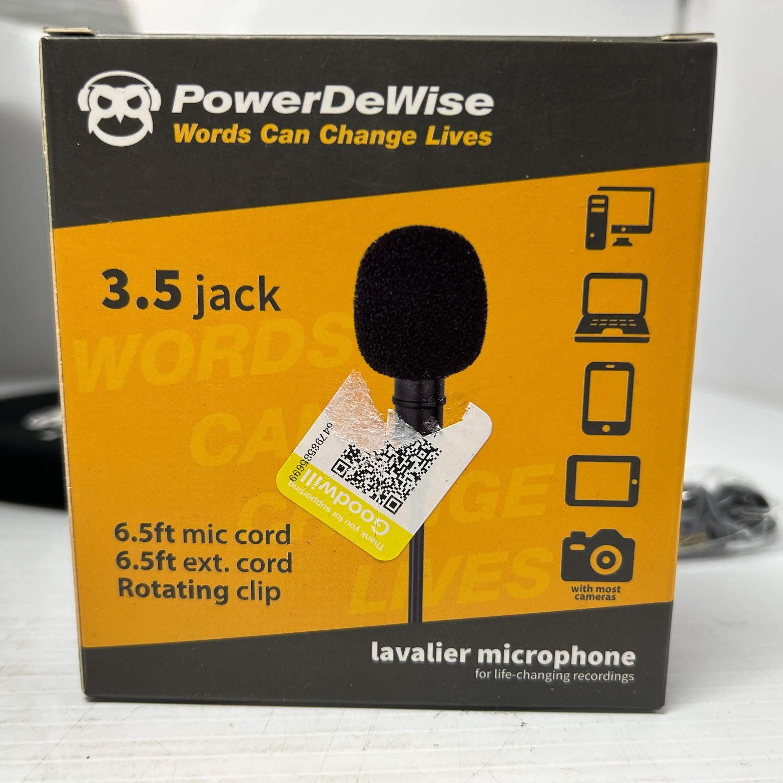 PowerDeWise Lavalier Lapel Microphone 3.5mm Jack Starter Kit Lot of 36 Sealed