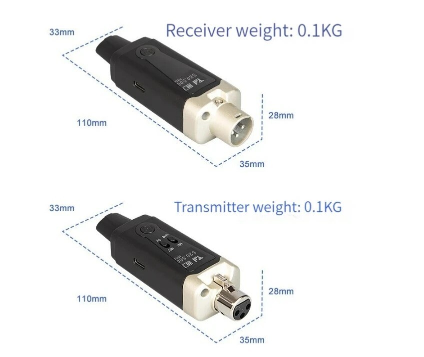 Wireless Microphone System XLR Mic Converter Adapter Condenser Dynamic Mic