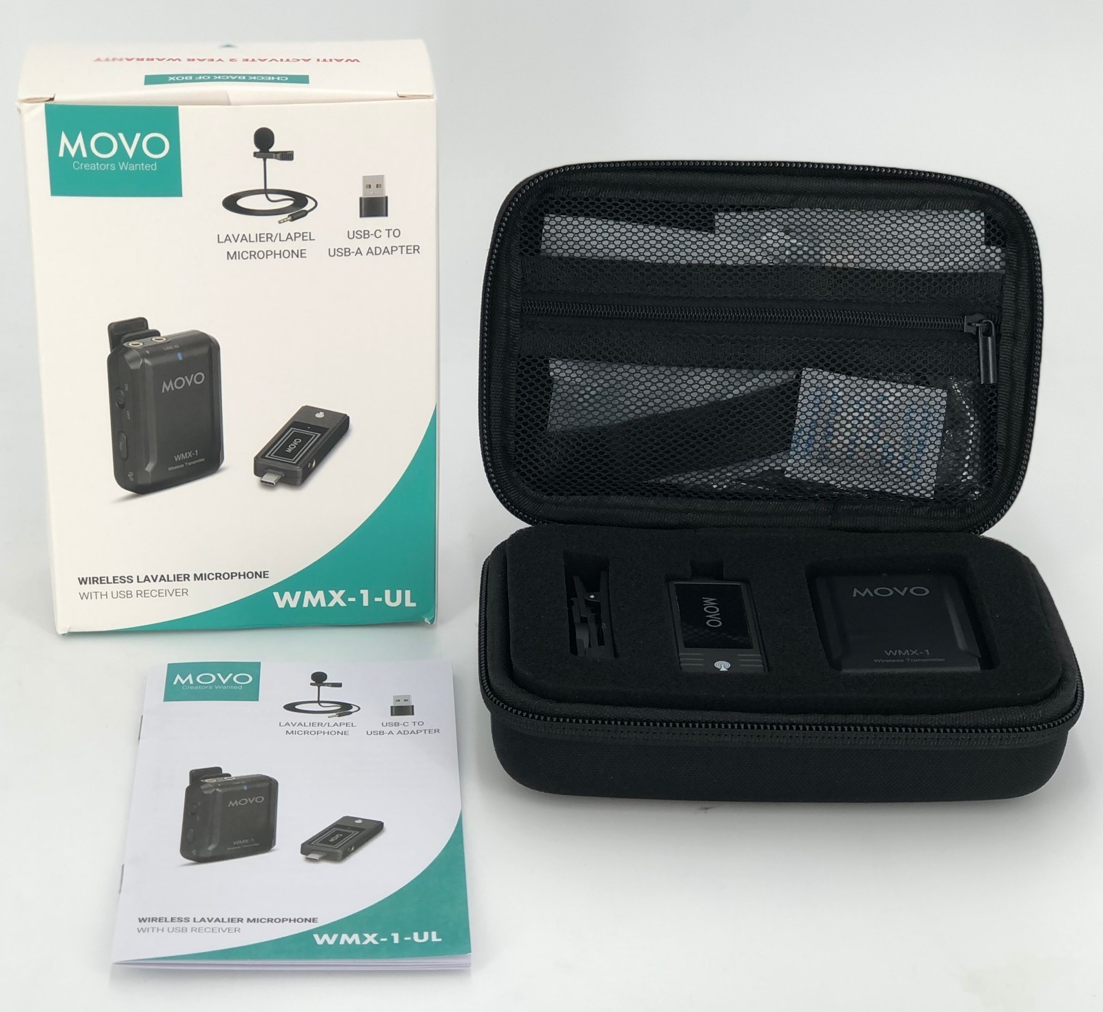 Movo WMX-1-UL USB-C / USB Wireless Lavalier Microphone w/ USB-C Receiver