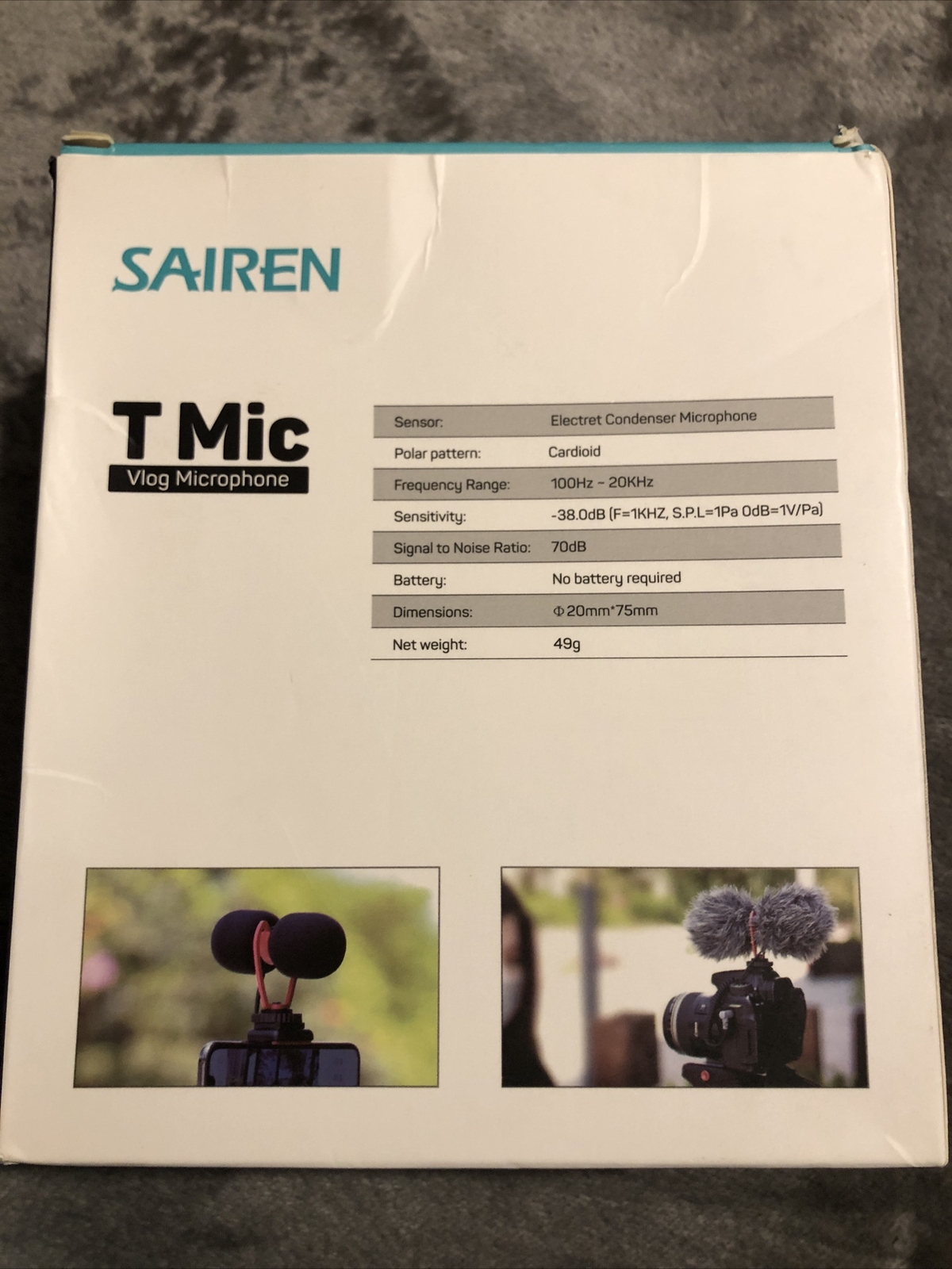 Sairen T-Mic Dual Head Video Recording Mic Microphone for DSLR/SLR Camera Vlog