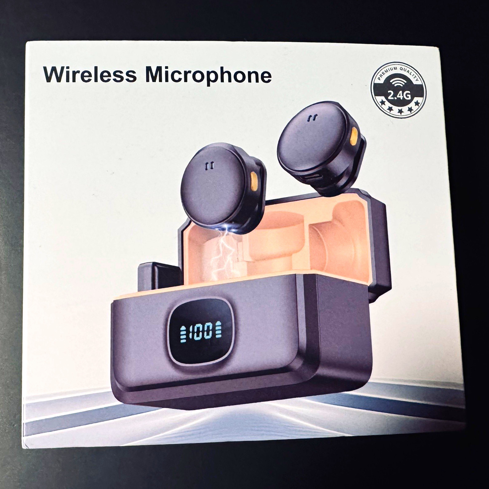 2.4G Wireless Microphone Set w/ Dual Transmitters, Receiver & Case, Black