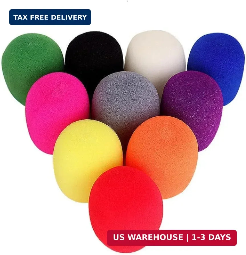 Microphone Foam Covers 10 Pack Colorful Handheld Mic Windscreen Karaoke DJ