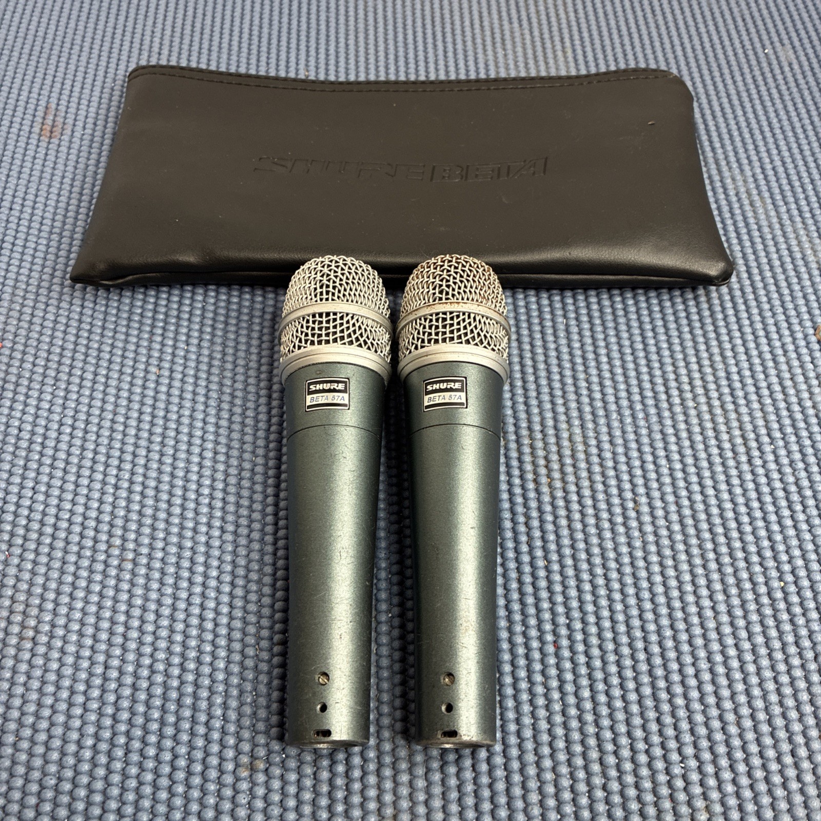 Lot Of 2 Shure Beta 57A Wired Handheld/Stand-Held Microphone, XLR 3-Pin, Gray