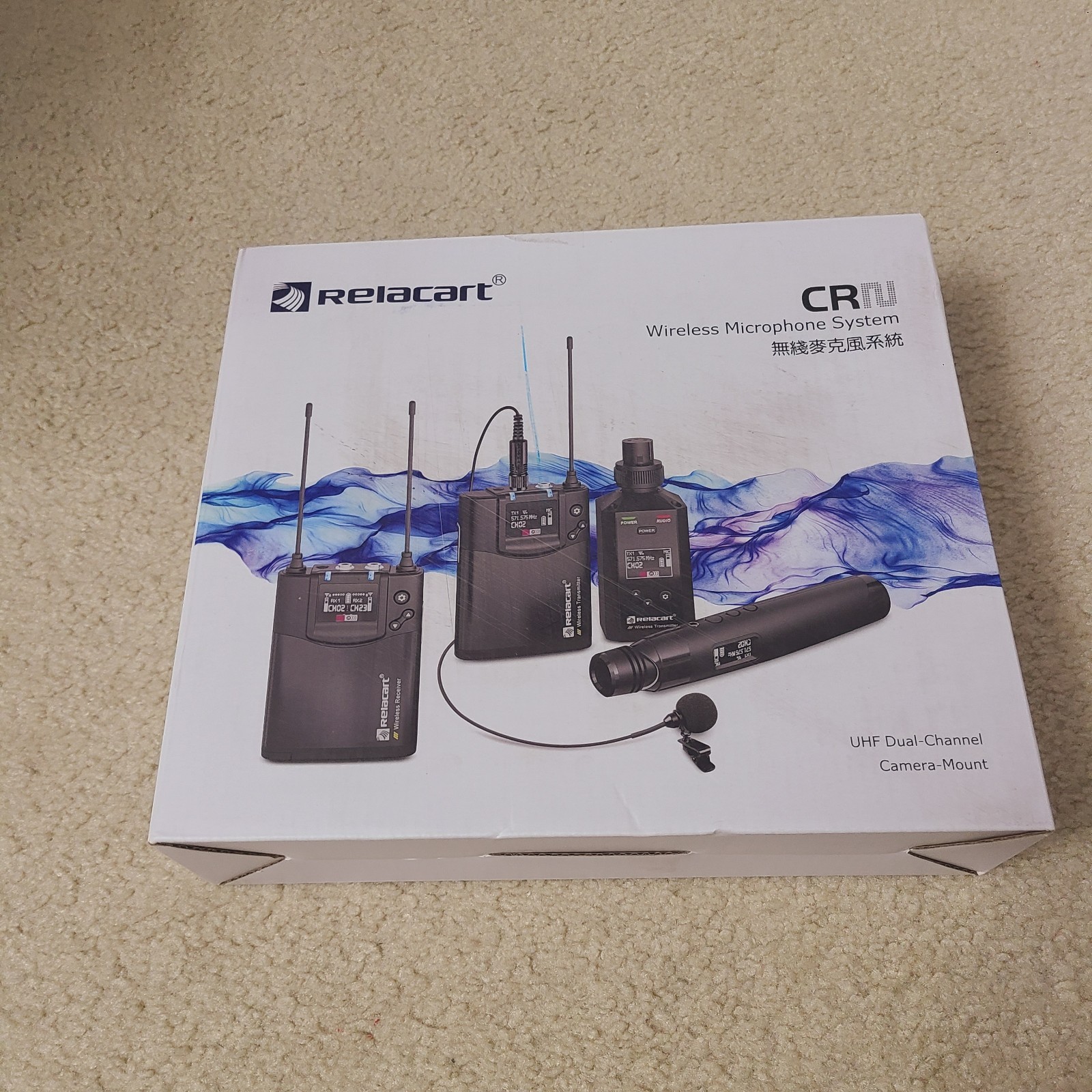 Relacart CR2 UHF wireless lavalier microphone system For DSLR Smartphone Video