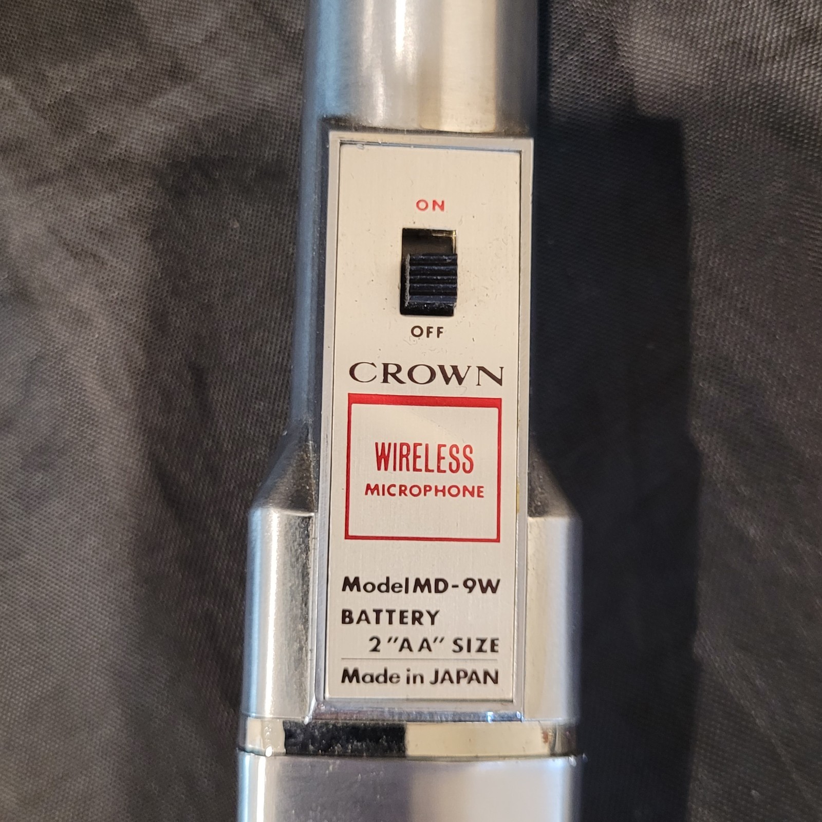 Vintage Crown Wireless Microphone Model MD-9W Japan
