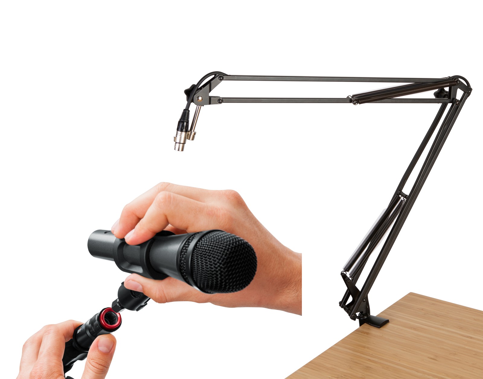 Gator GAT-DESKTOP-STAND-K Broadcast Mic Boom Arm & Clip Quick Release Adapter