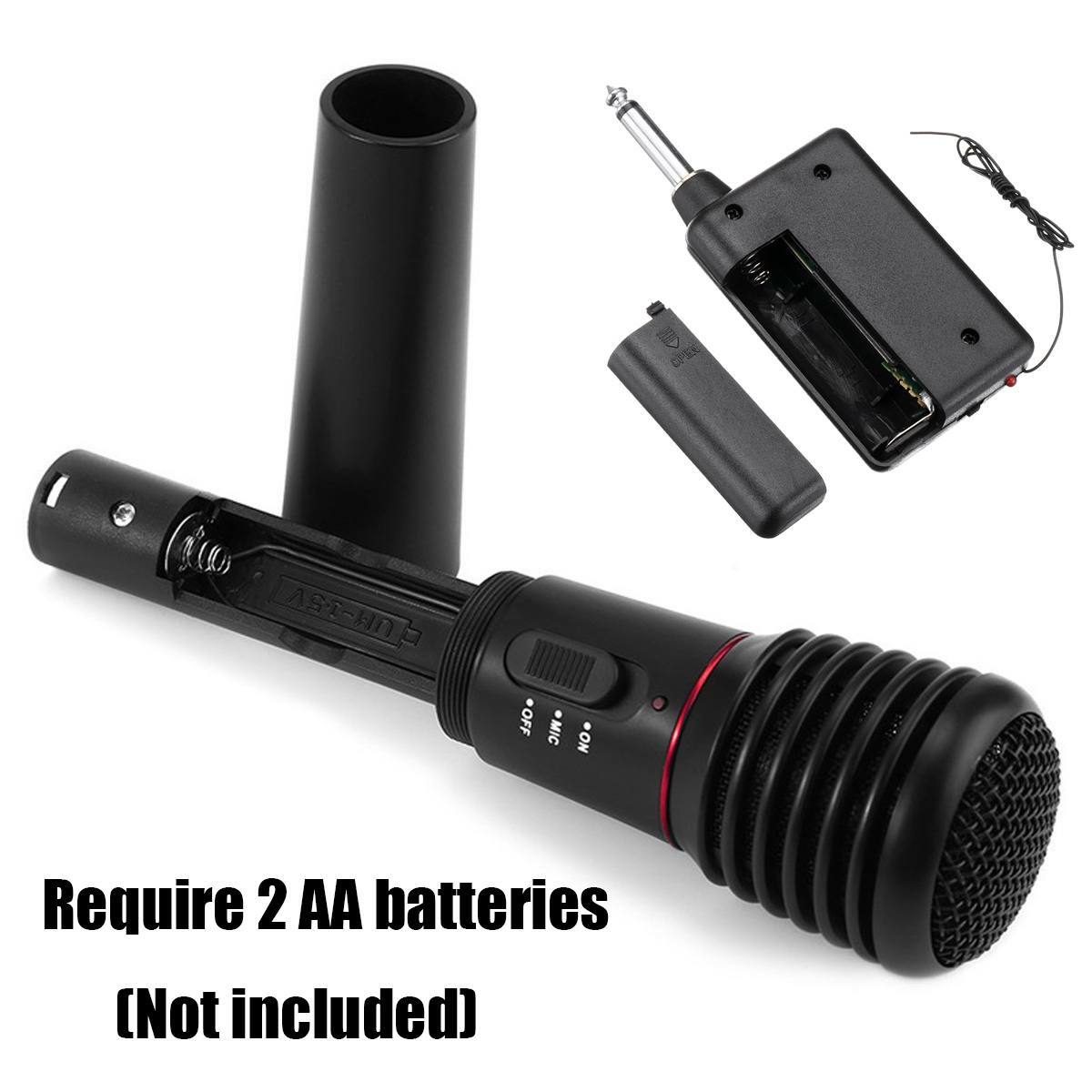 Microphone Wireless/Wired 2 in 1 Handheld Cordless Mic For Karaoke Singing DJ