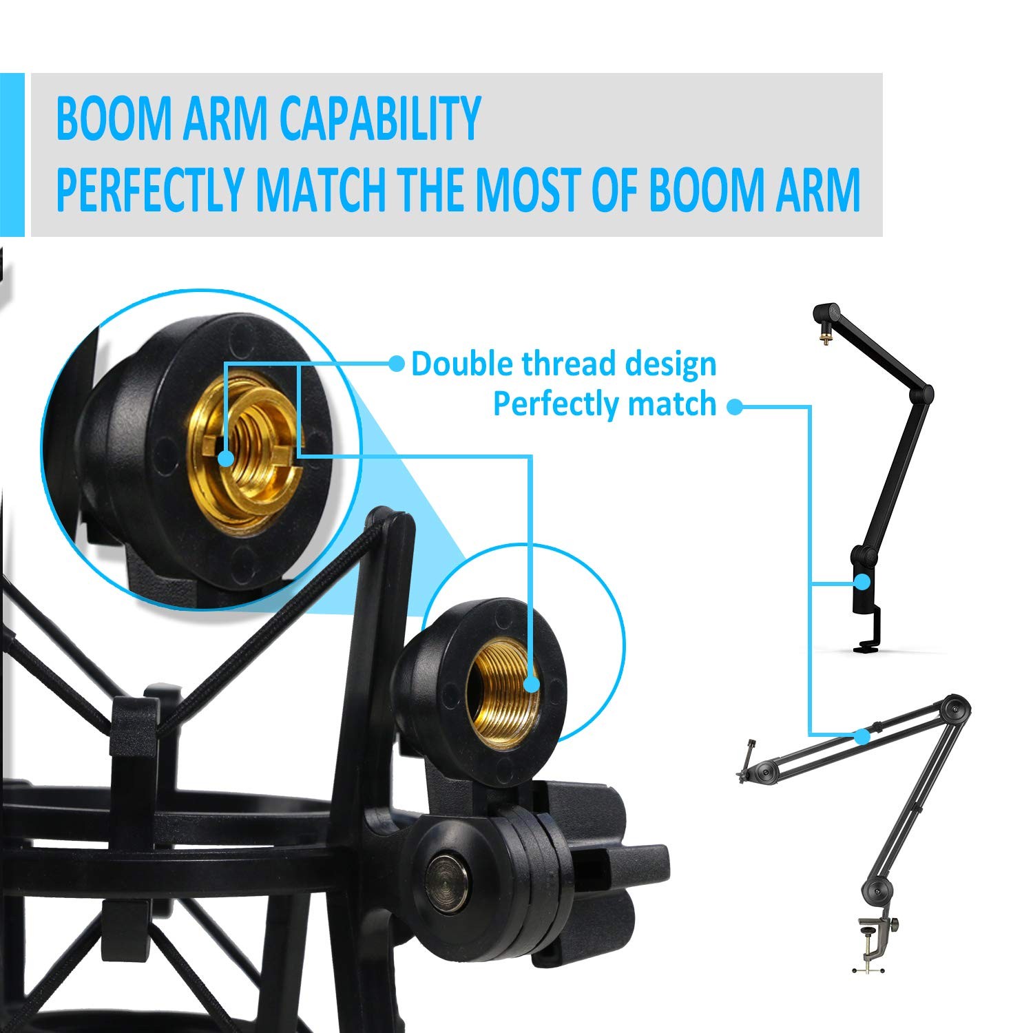 AT2020 Shock Mount with Pop Filter, Windscreen and Shockmount to