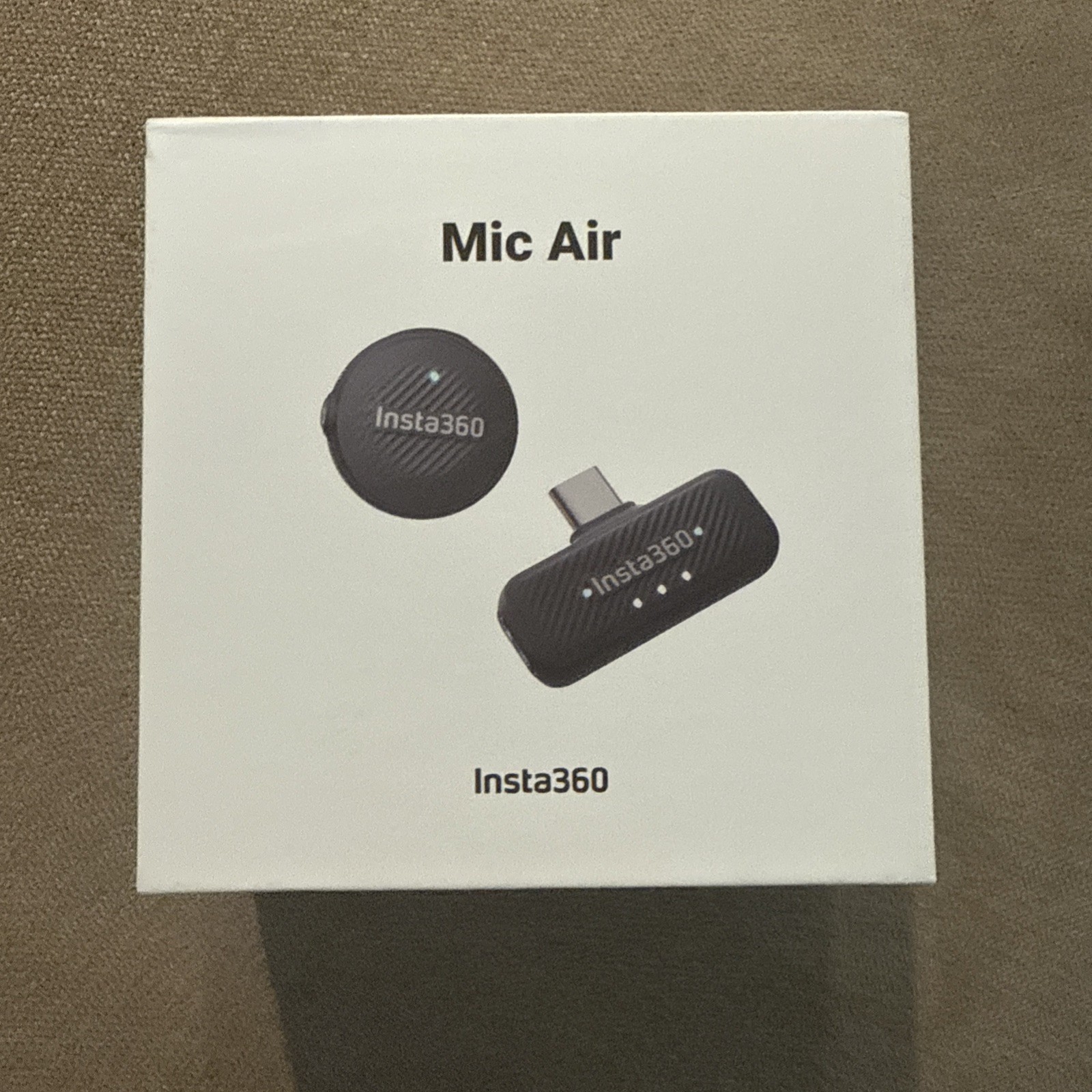 Insta360 Mic Air (1 TX + 1 RX), Noise Cancelling, 300m 4x5x2 inches, Black