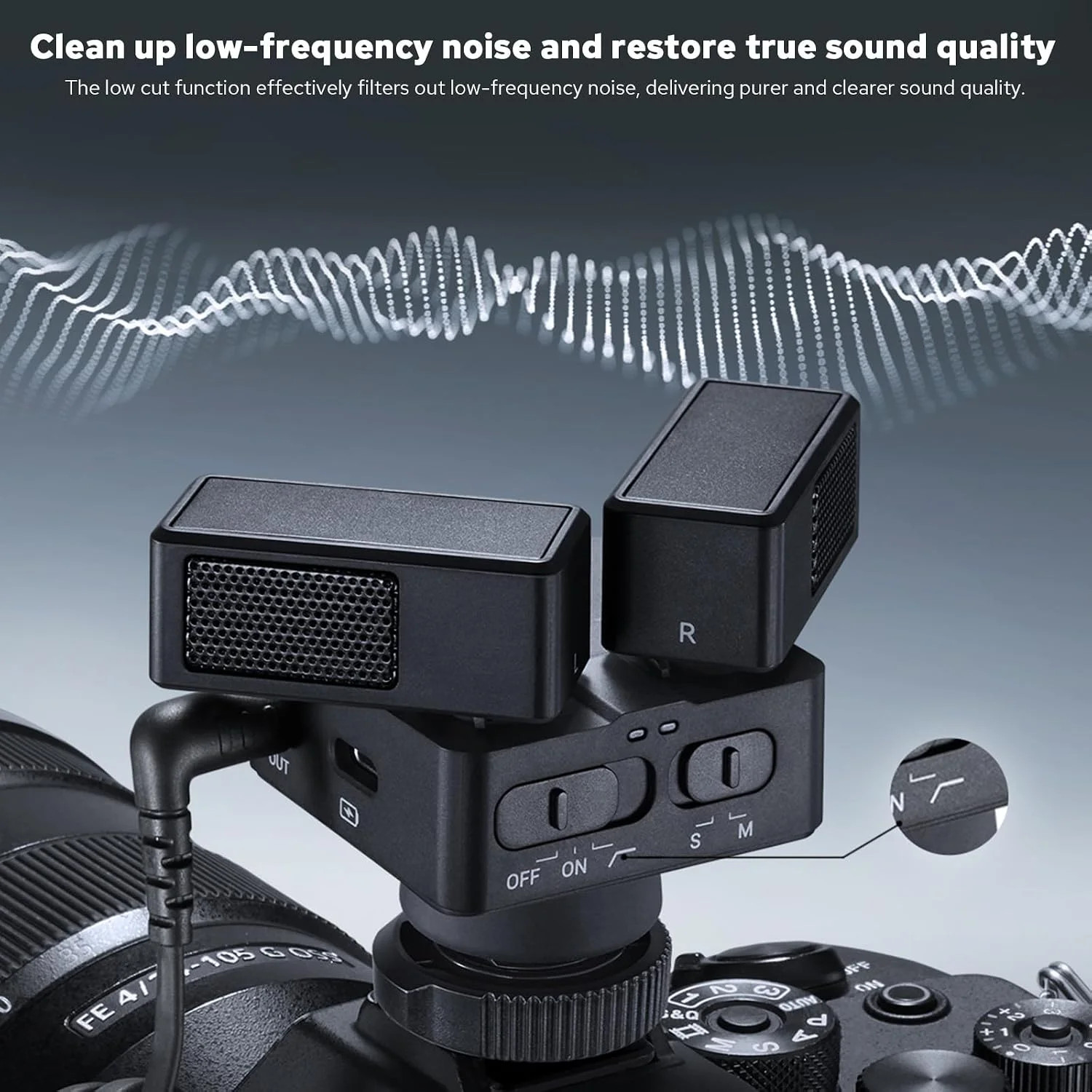 OC-D1 Stereo Dual Shotgun Mic for Camera Smartphone, Video Microphone with Shock