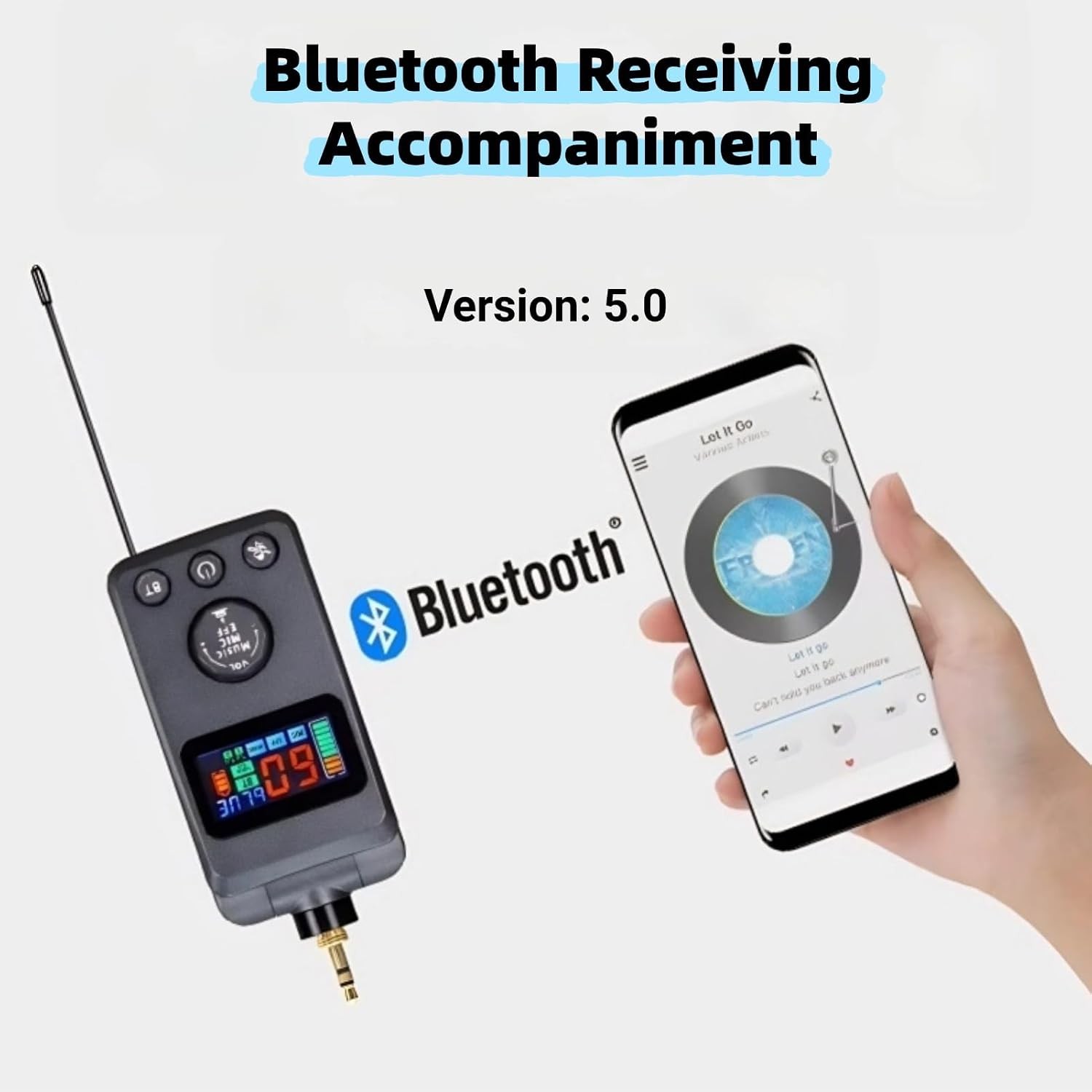 Microphone Rechargeable Dual Karaoke Cordless Mic Receiver Smartphone