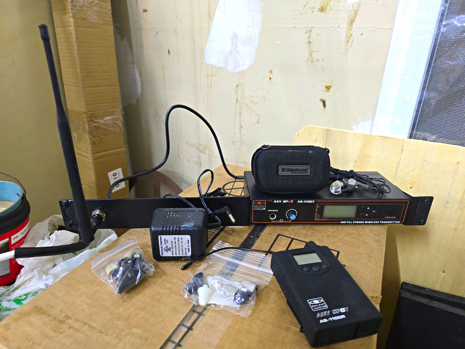 Galaxy Audio Any Spot AS-1100T UHF Stereo Wireless Transmitter+Bodypack AS-1100R