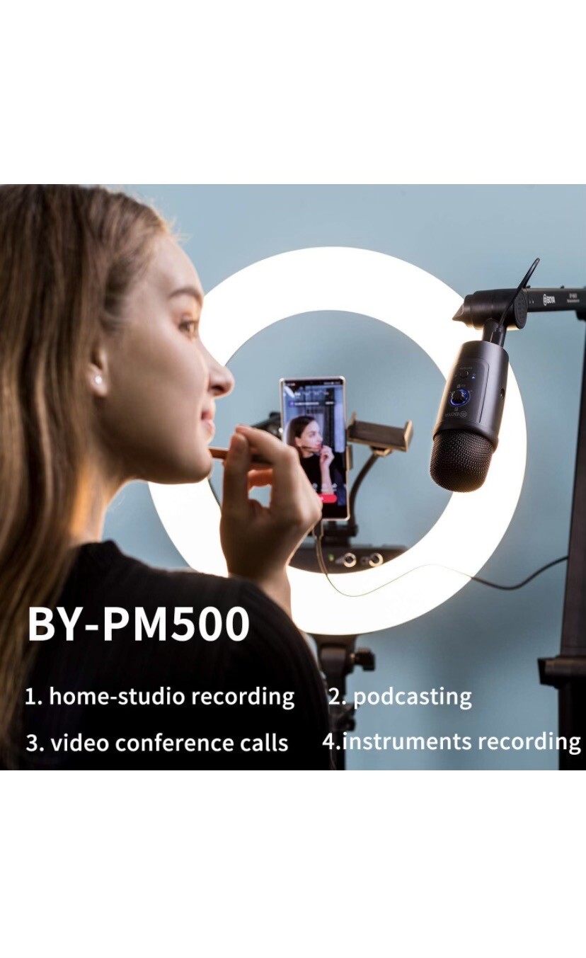 Boya BY-PM500 Type C USB Microphone Cardioid Condenser Studio Mic for Smartphone