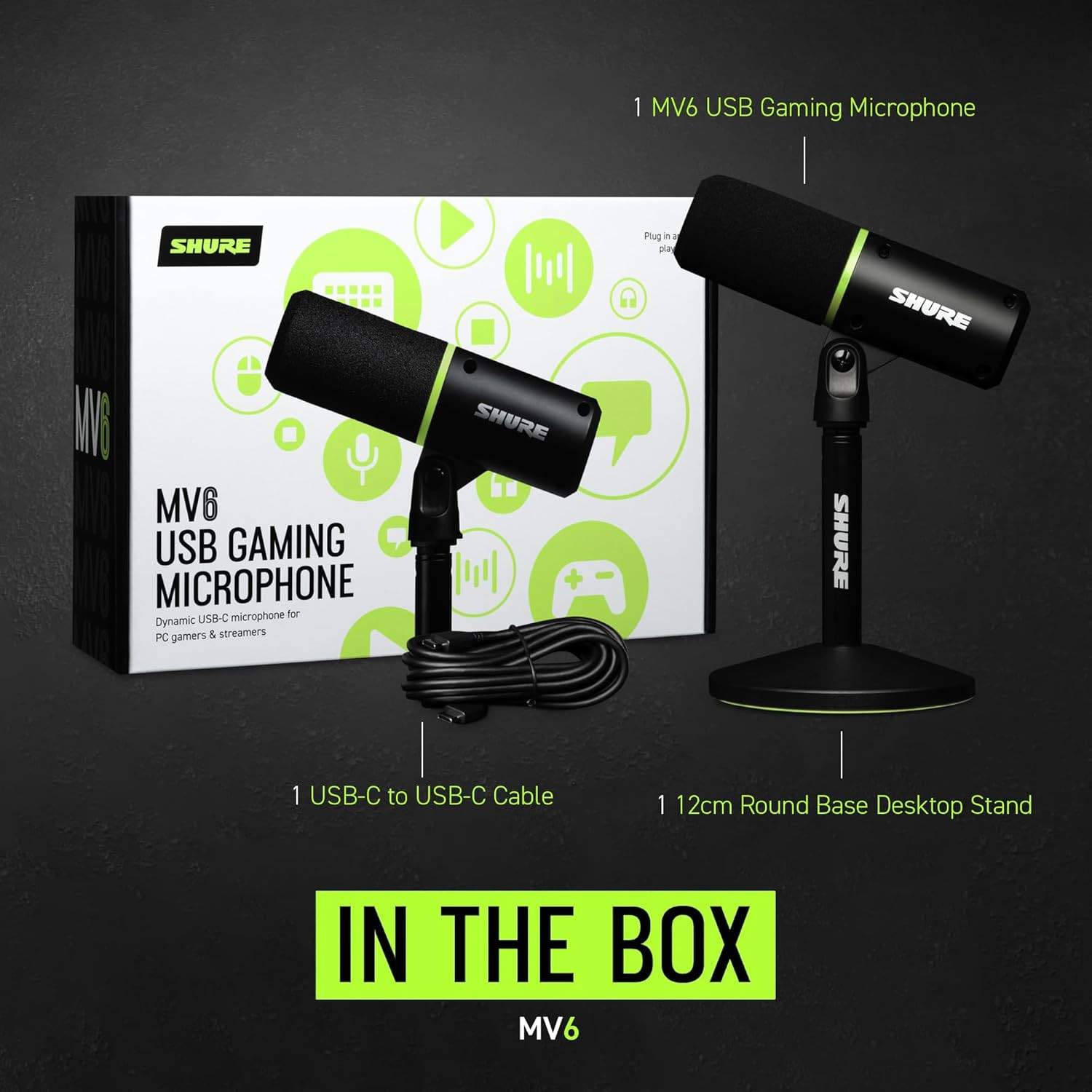 MV6 USB Gaming Microphone for Streaming, Podcasting & Recording – Dynamic USB-C