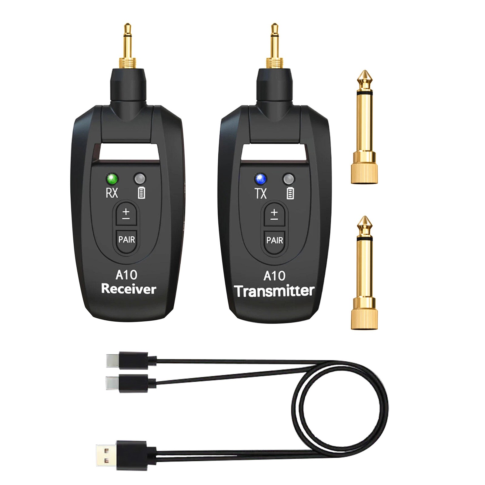 Guitar Wireless Transmitter & Receiver System 100ft 5H Battery 24Bit 48KHz