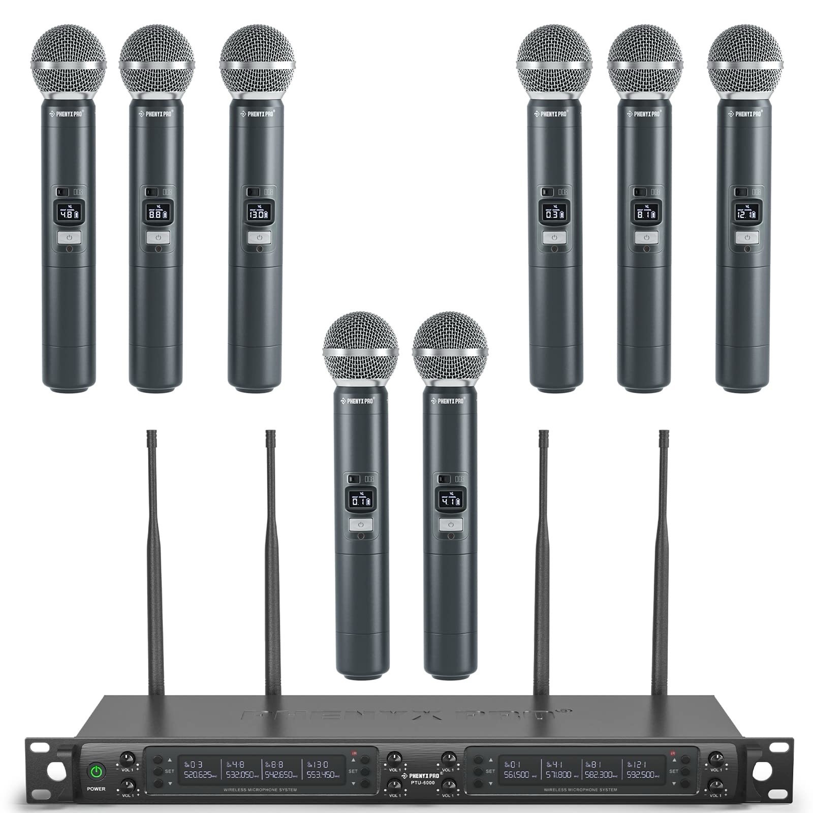 Phenyx Pro Wireless Microphone System, 8-Channel Wireless Mic