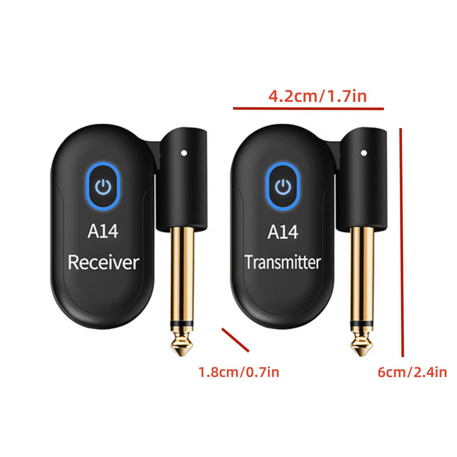 2.4GHz A14 Wireless Guitar System Audio Electric Guitar Transmitter Receiver