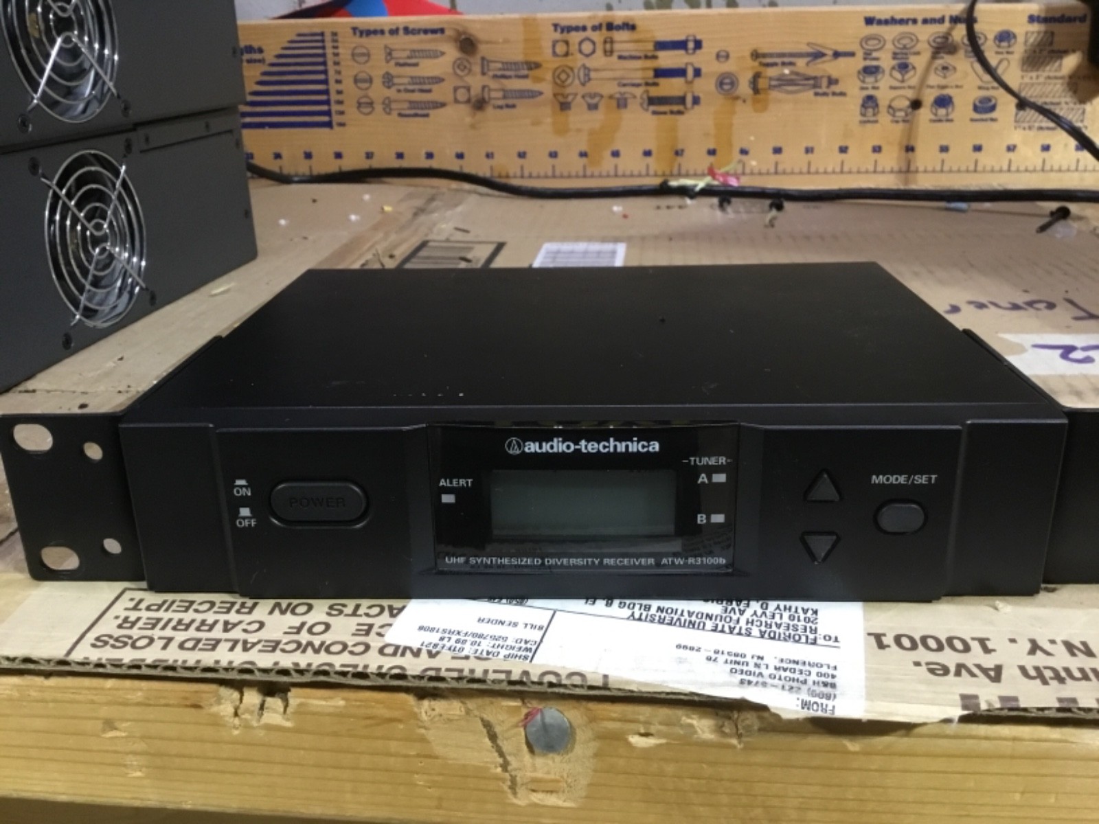 Audio-Technica ATW-R3100b UHF Synthesized Diversity Receiver. W/mounting bracket