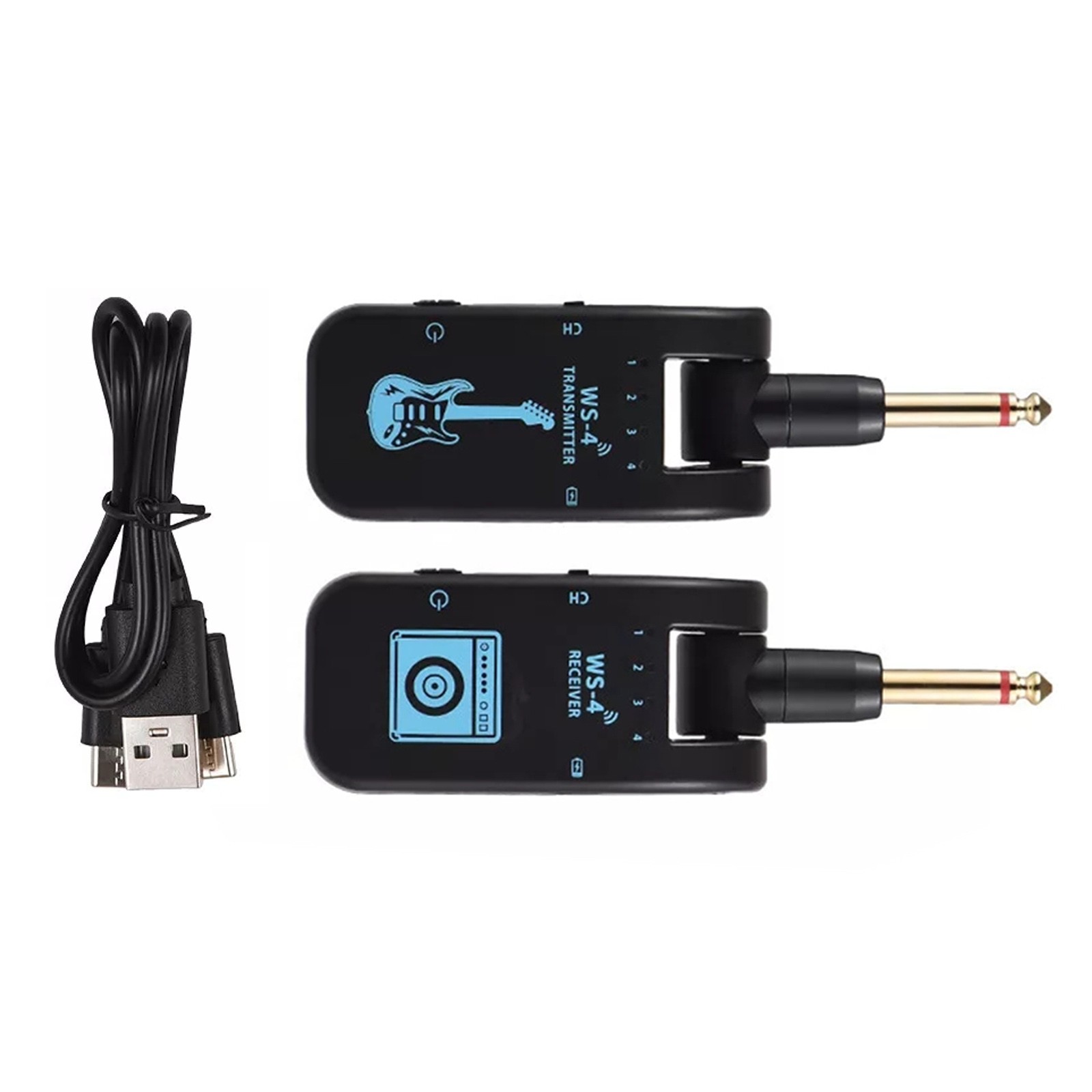 2.4G Wireless Guitar System Rechargeable Transmitter Receiver 8 Channels New