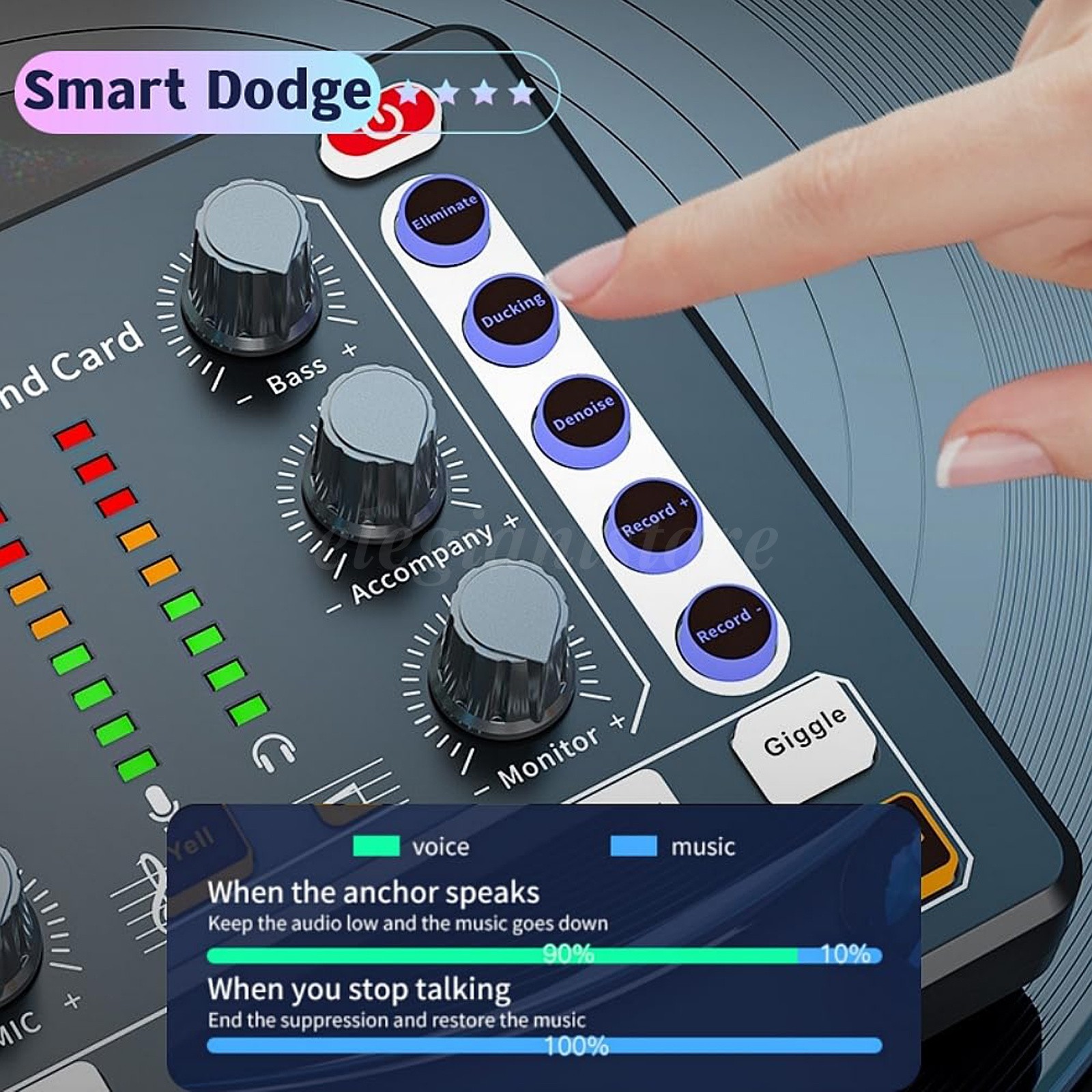 Vlog Podcast Live Game Mic Recording Kit Voice Change Sound Card Audio Mixer