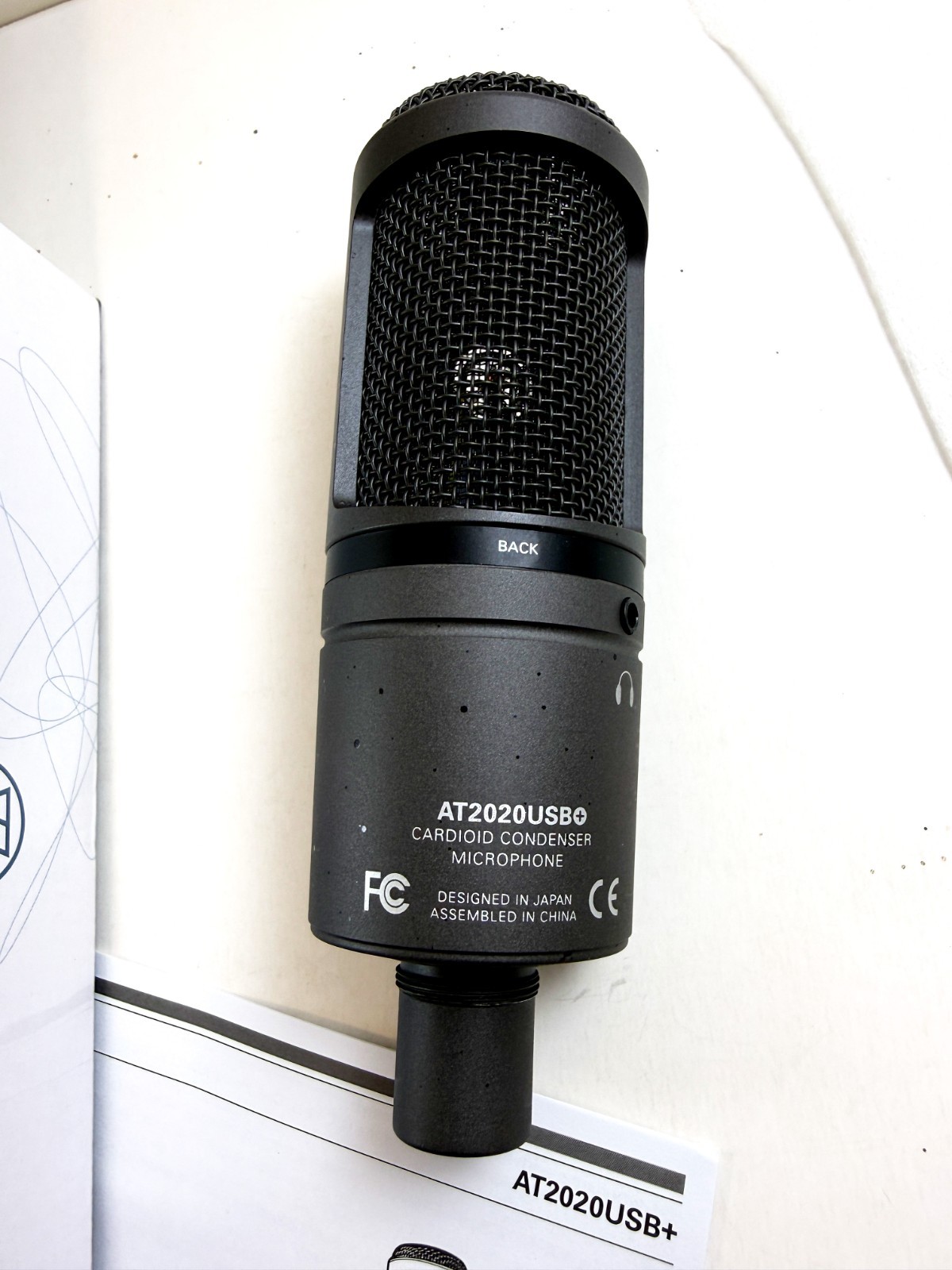 Audio-Technica AT2020USB+ Cardioid Condenser Microphone AT8458 Shock Mount SET