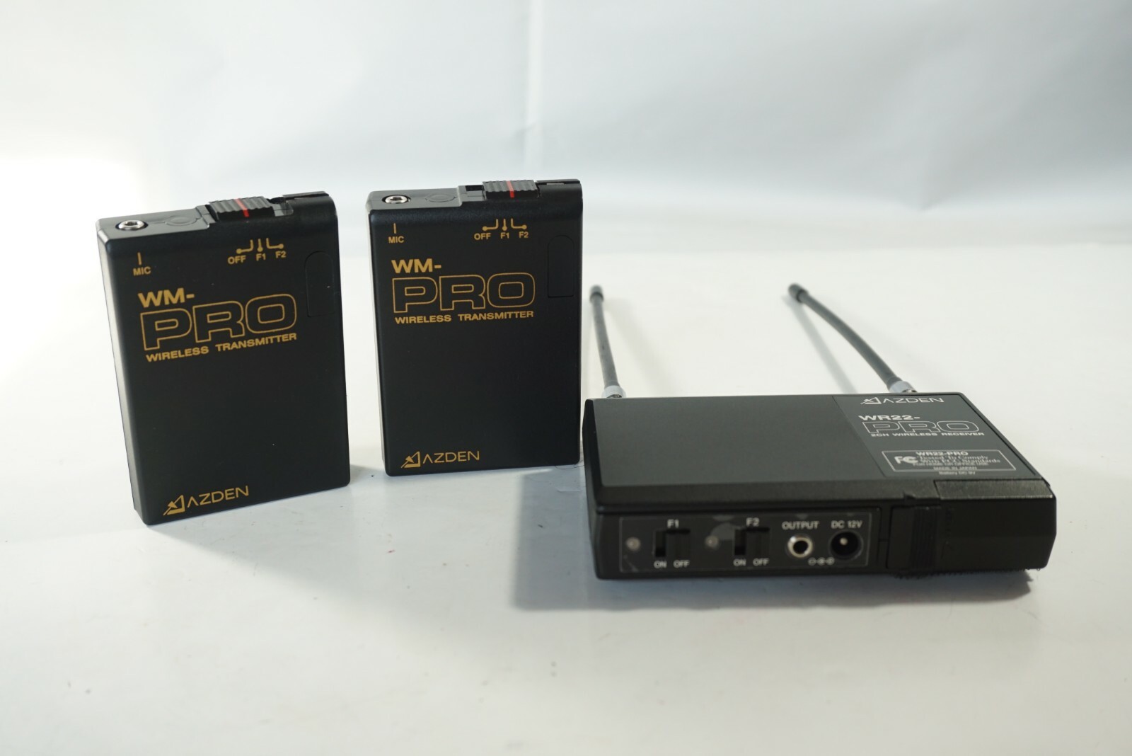 Azden Wireless Transmitter WM-PRO (2) & Receiver WR22-PRO, FREE 2-3 Day Ship!!