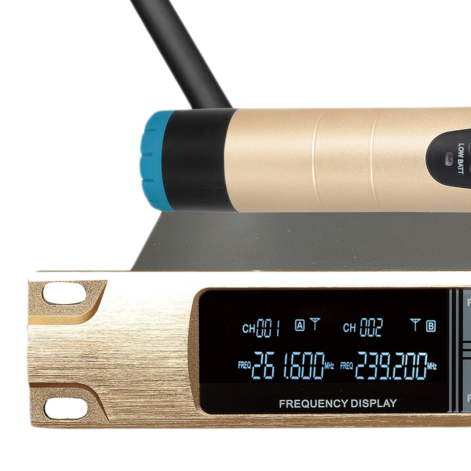 Dual Handheld Cordless Wireless Microphone Receiver 2 x Mic for Church / Karaoke