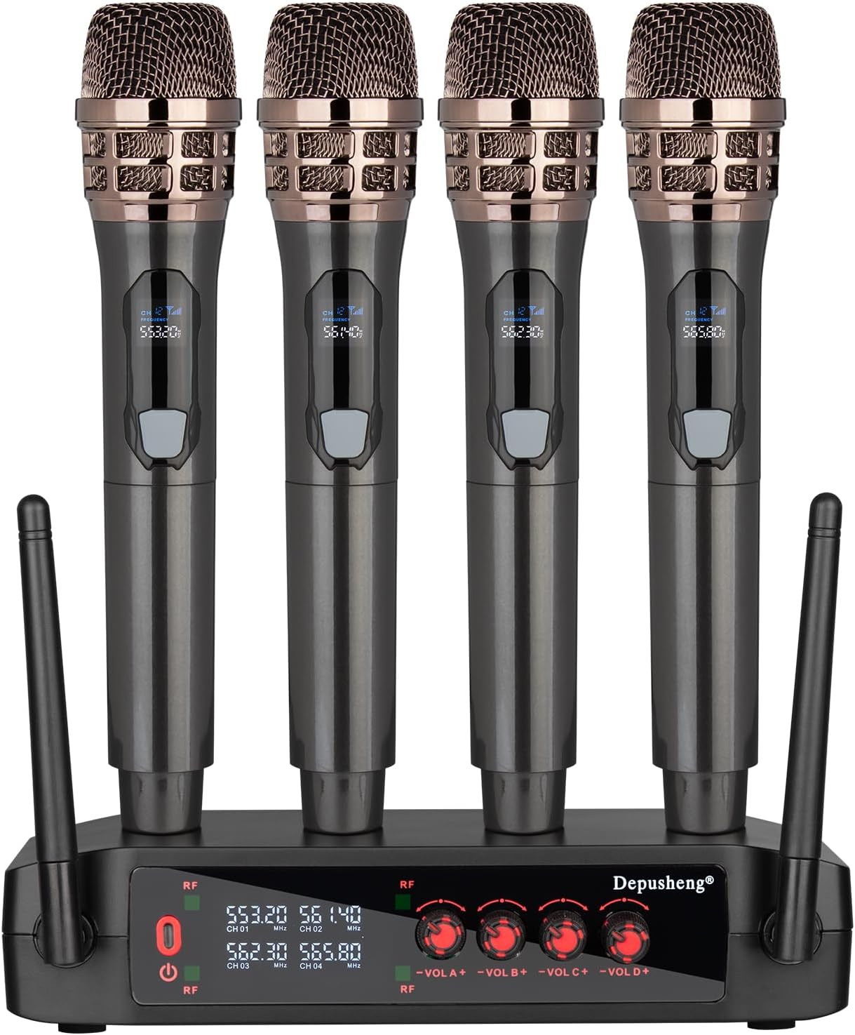 4-Channel Wireless Microphone System for Karaoke, Parties, and Events