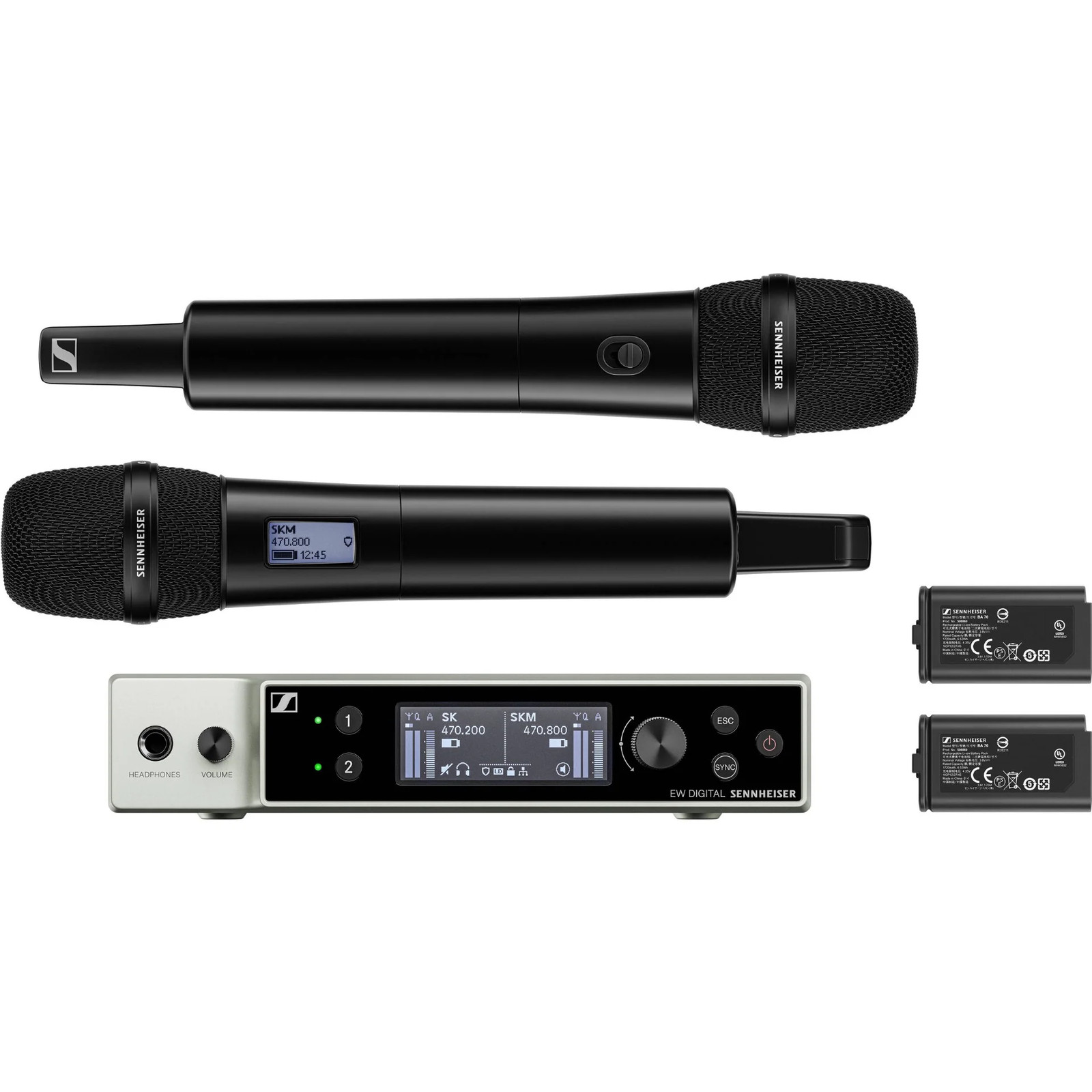Sennheiser EW-DX 835-S Set Dual Handheld Microphone System – Q1-9 Band