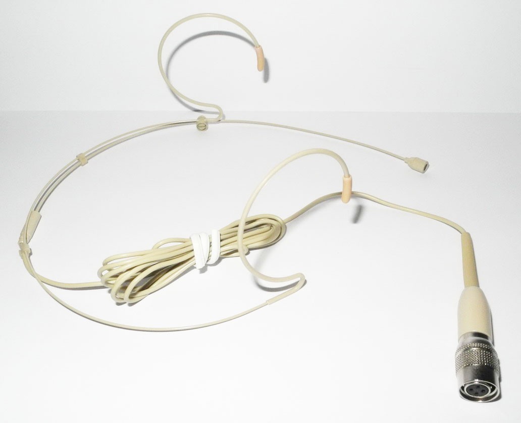 Beige Color Head Headset Microphone For Audio – Technica Wireless Mic System AT4