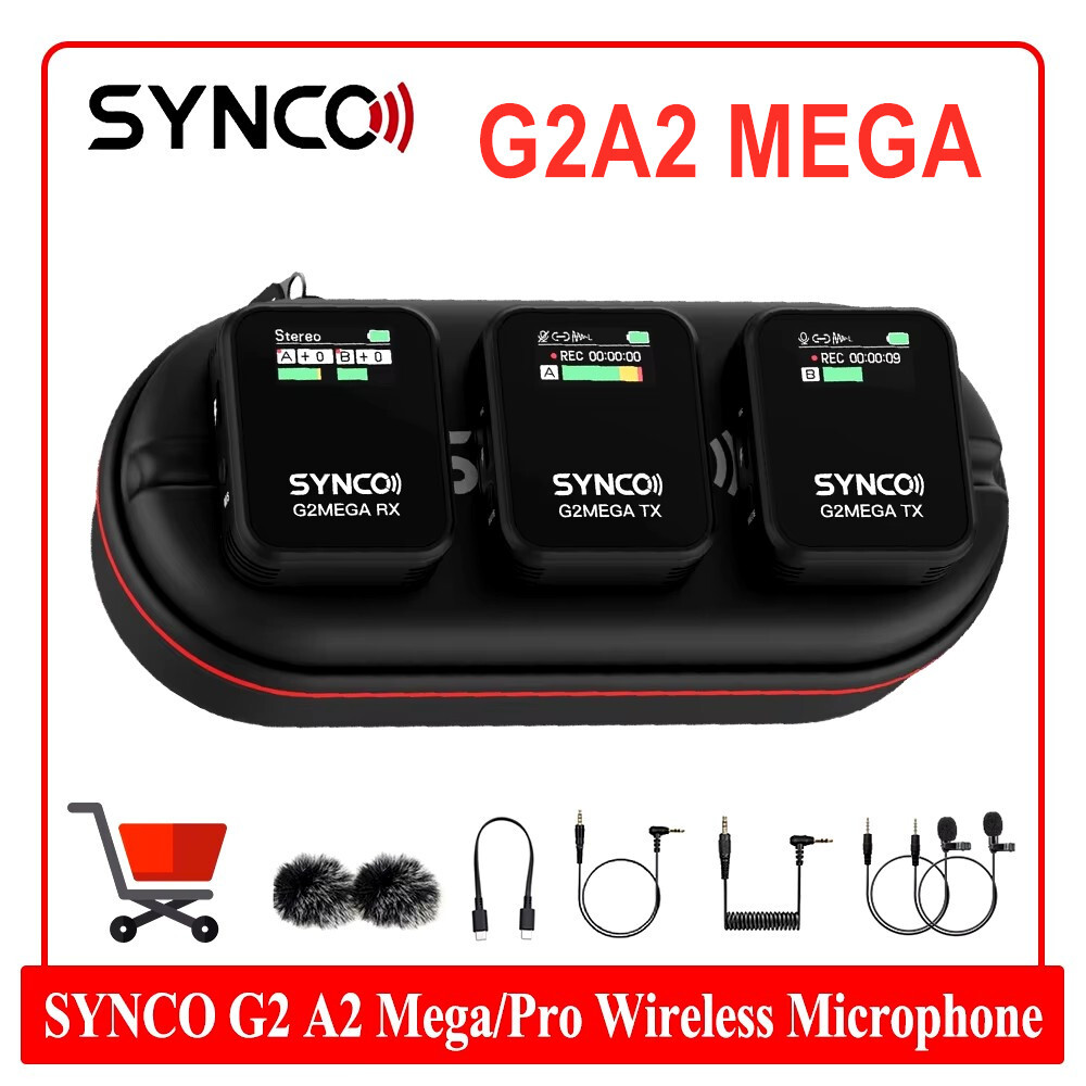 SYNCO G2A2 MEGA 2.4G Wireless Lavalier Microphone System Camera Video Recording