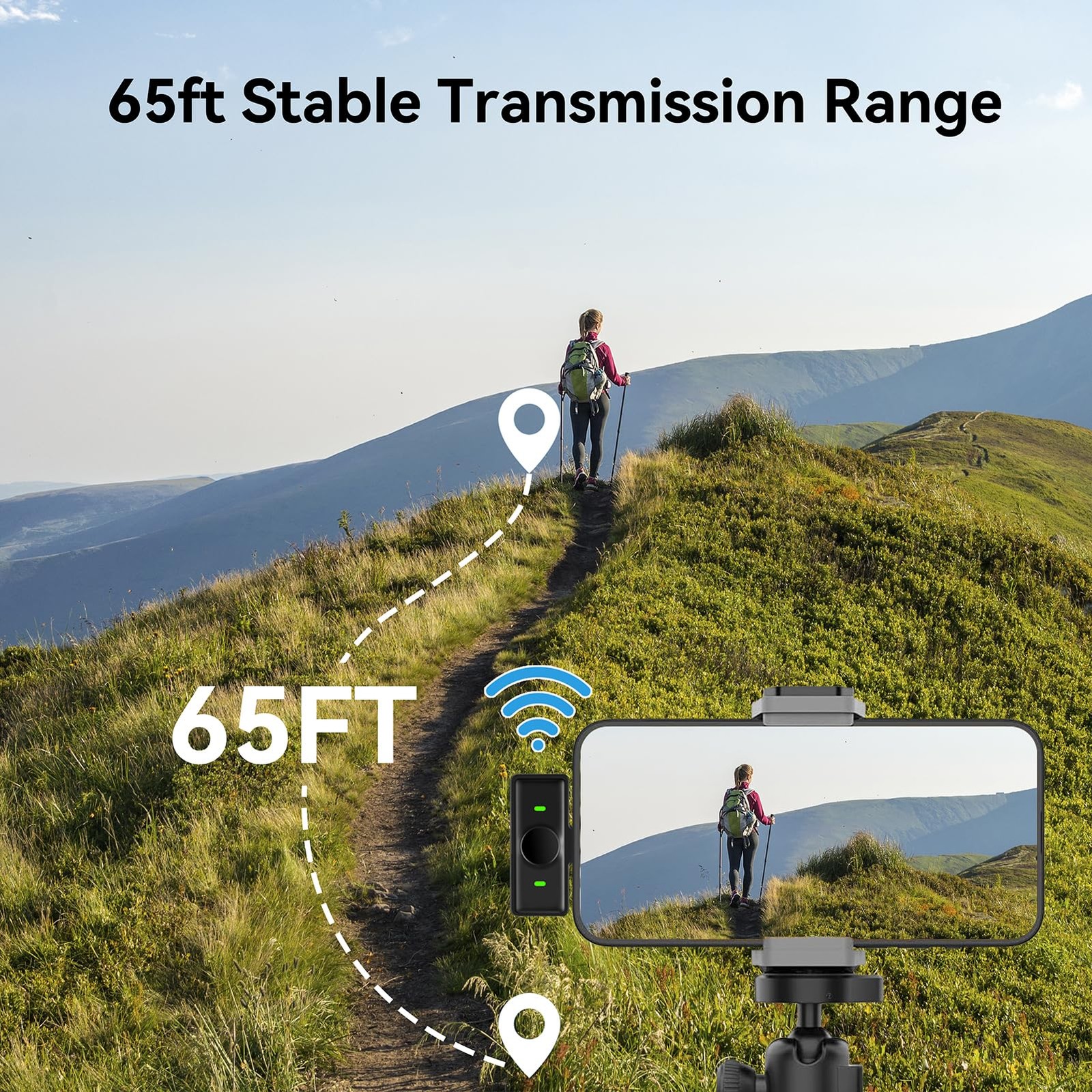 Wireless Lavalier Microphone for iPhone, 800mA/H Charging Case 30H Lapel Wire…