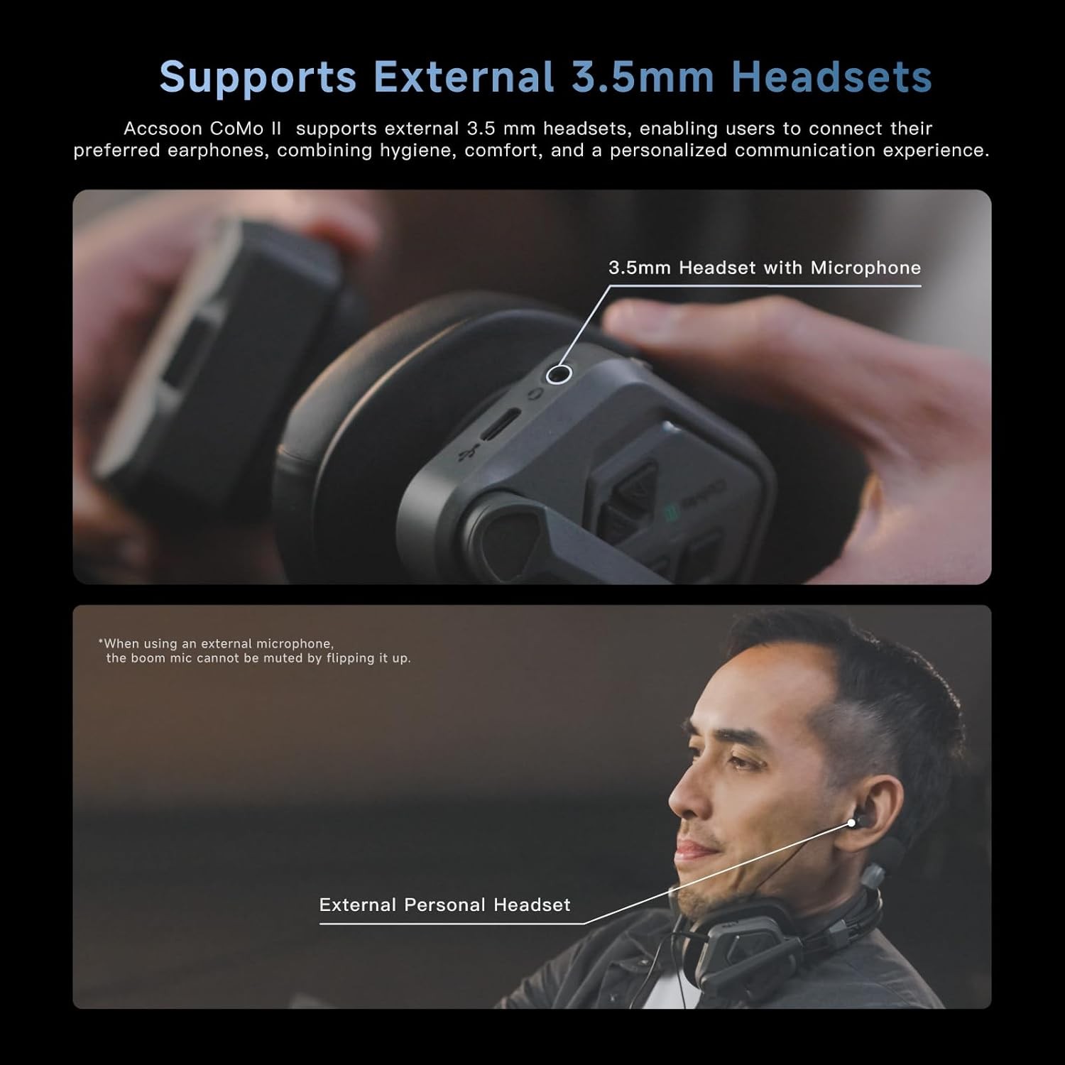 Accsoon CoMo II 1H4R 400m/1312ft ENC Wireless Intercom Headset System FullDuplex