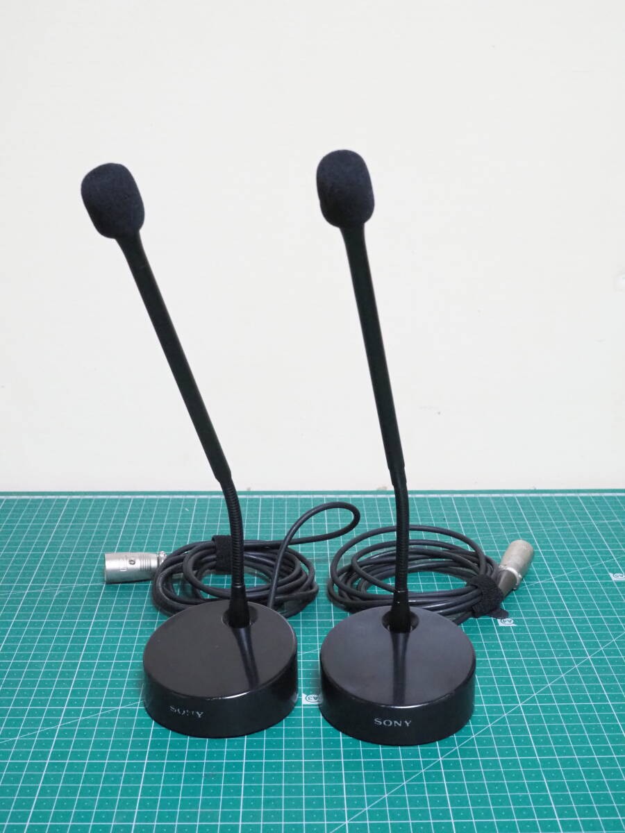 Sony ECM-530 Gooseneck Microphone Set of 2 Phantom or Battery Powered Used
