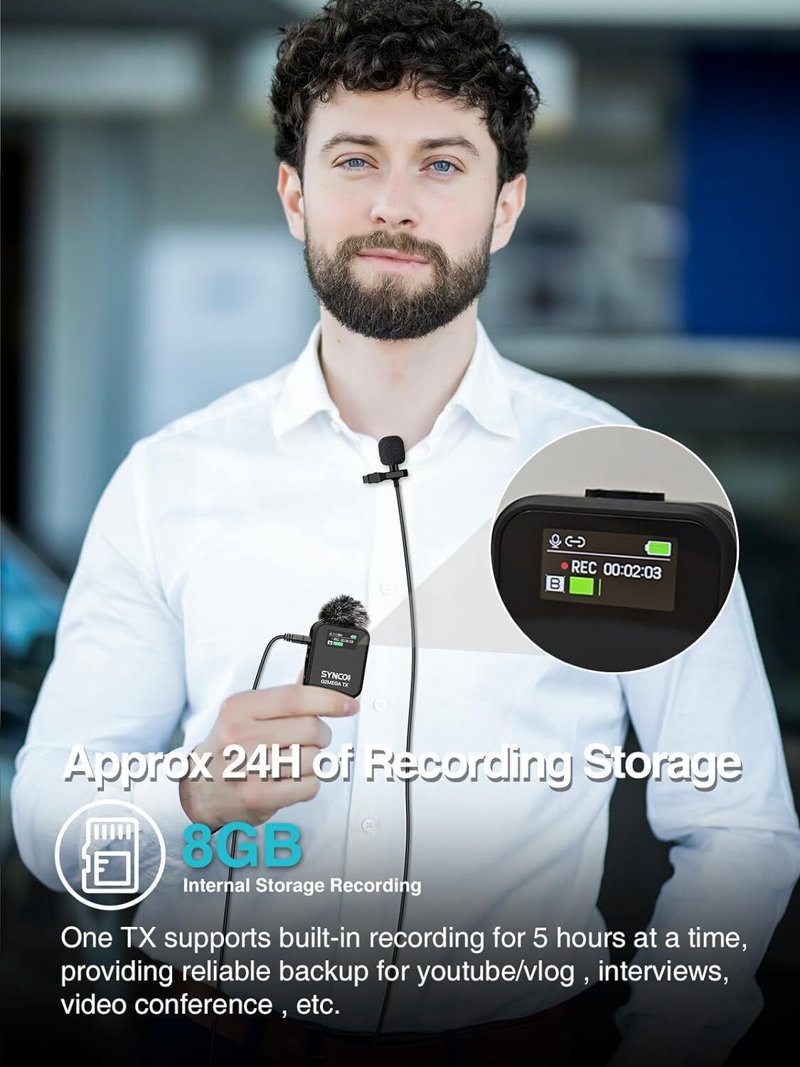 SYNCO G2A2 MEGA 2.4G Wireless Lavalier Microphone System Camera Video Recording