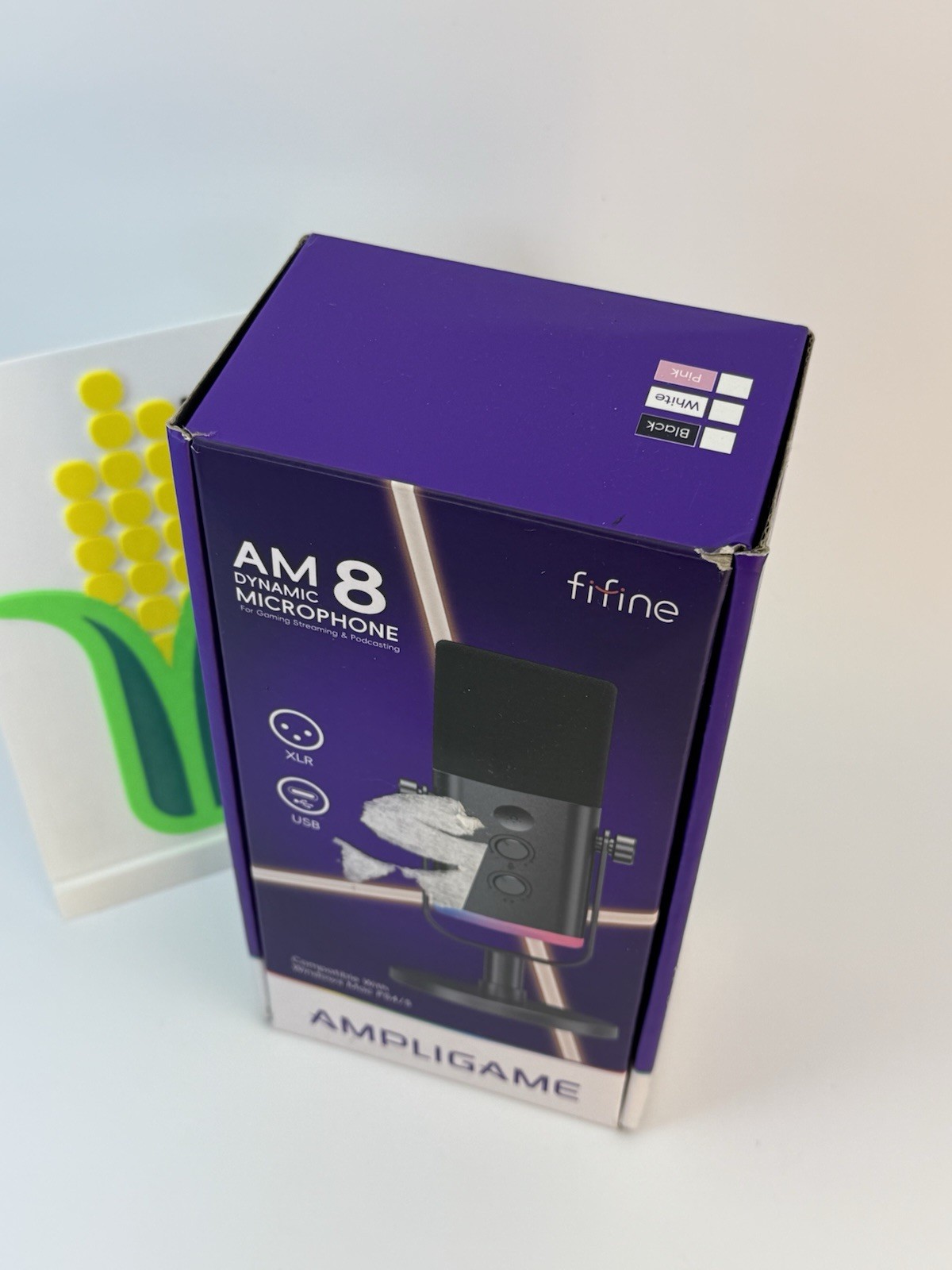 FiFine AM8 XLR USB Dynamic Microphone Ampligame White