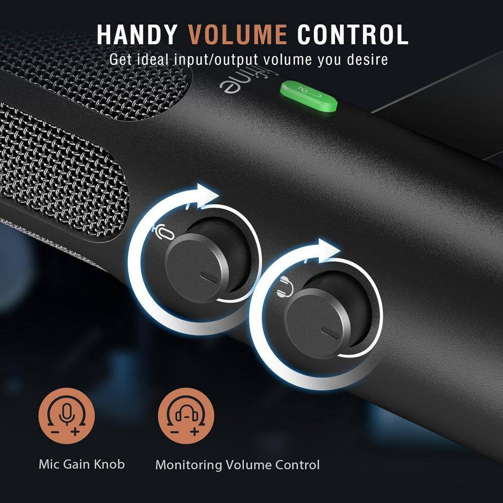 Dynamic Microphone for Podcast Streaming with Mute Button, Headphone Jack and Vo