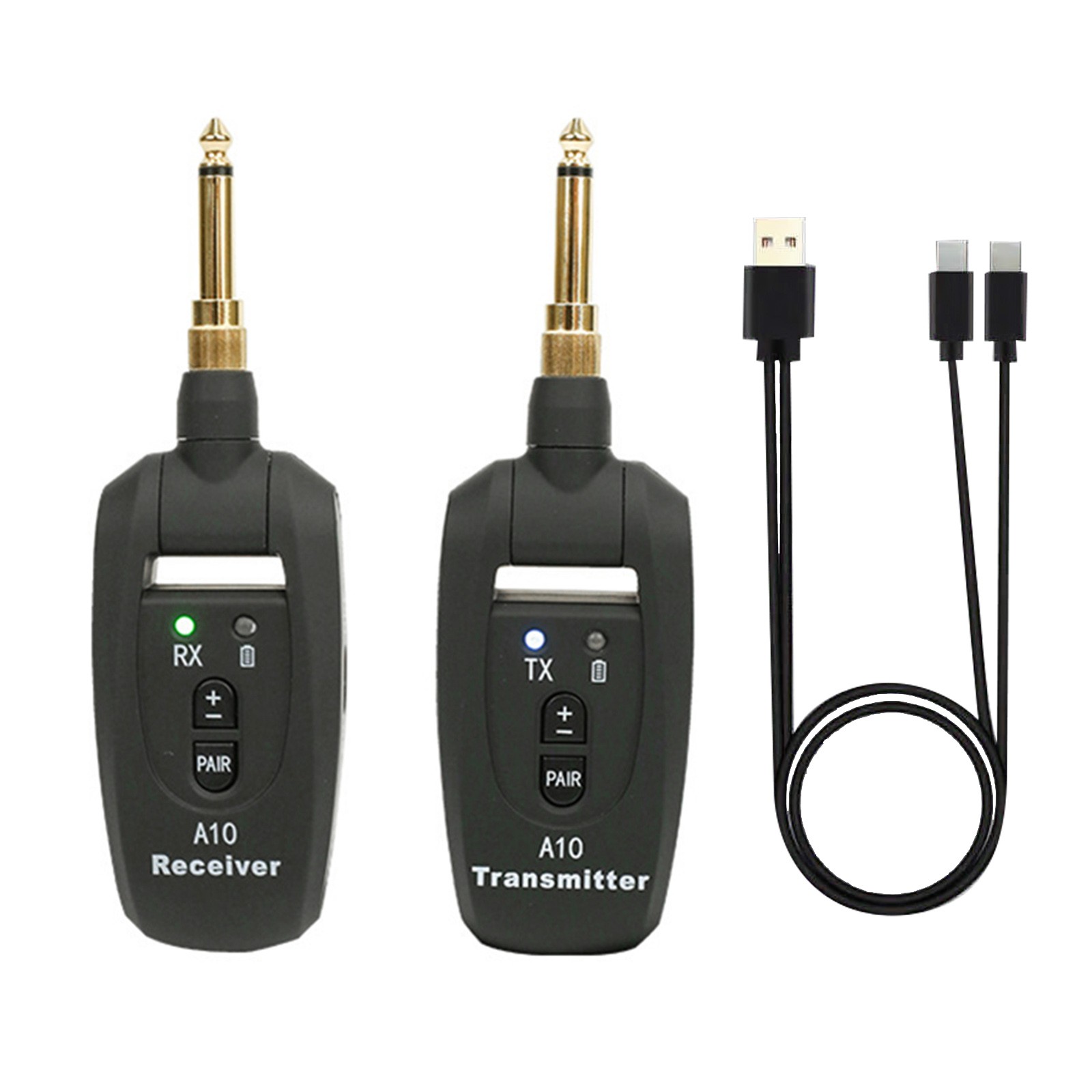 2.4GHz Wireless Guitar Transmitter Receiver System with 100ft Effective Range