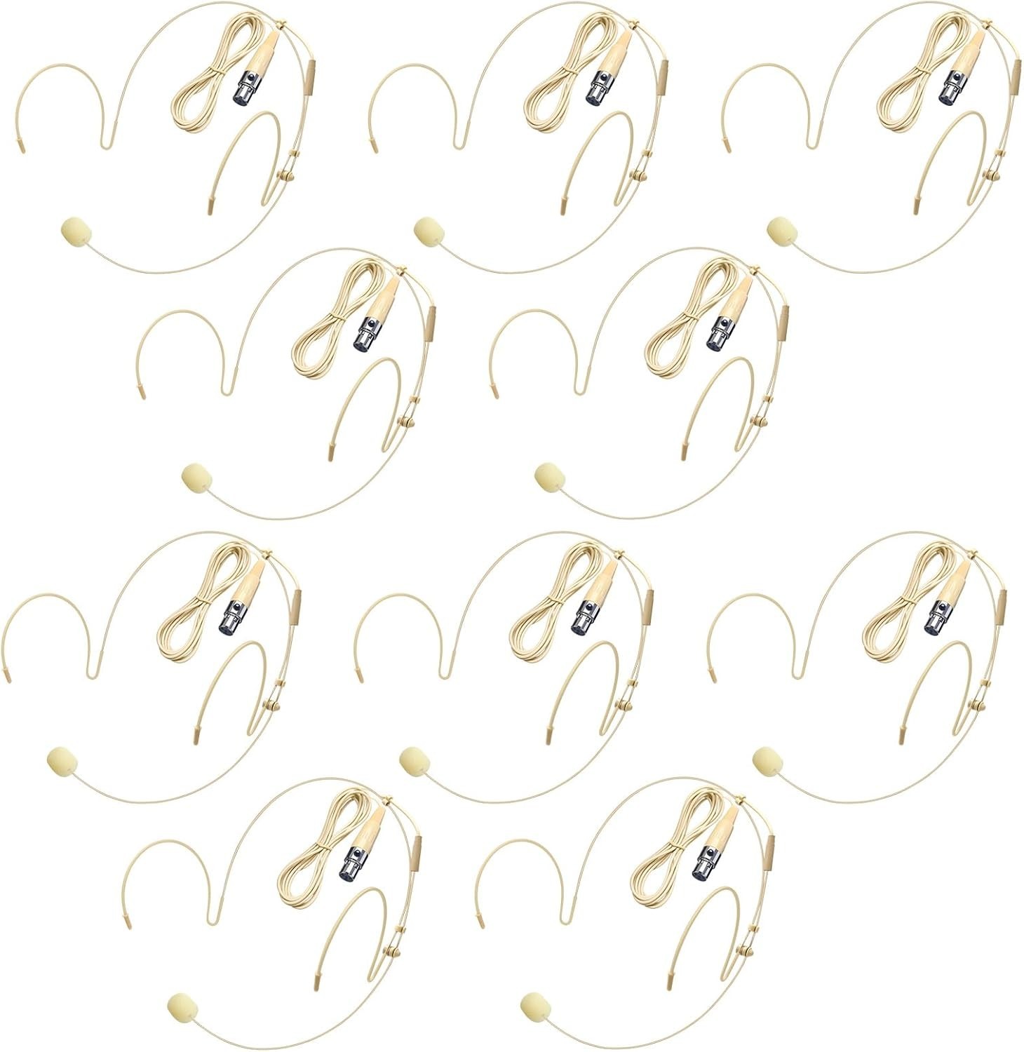 10x Headset Mic Headworn Microphone Mini XLR 4Pin TA4F For Shure Wireless System