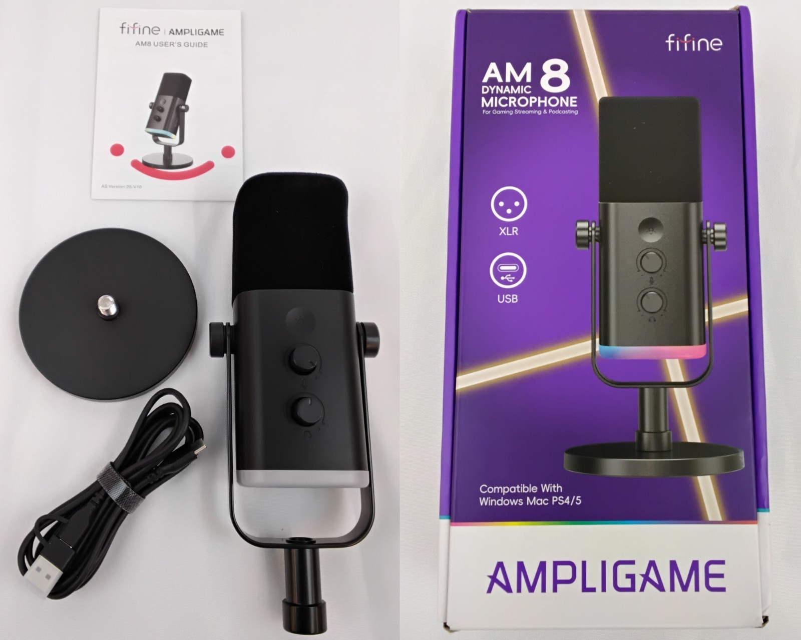 Fifine Ampligame Streaming Microphone AM8 Dynamic Unused #Z5084
