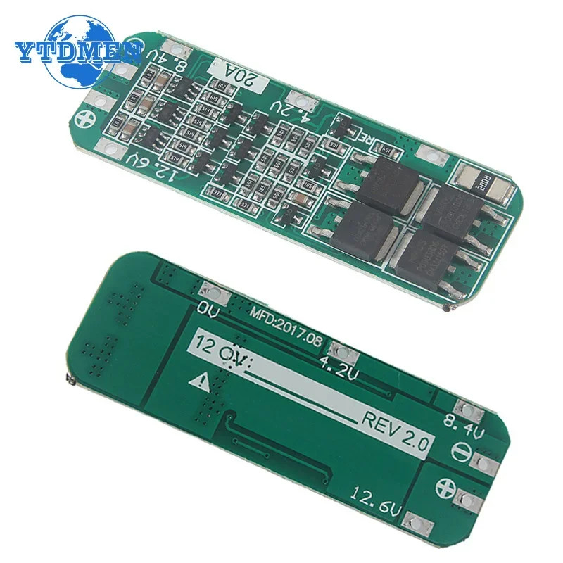 1PCS 3S 20A 18650 BMS 12.6V Li-ion Protection Board for Drill Batteries Lipos