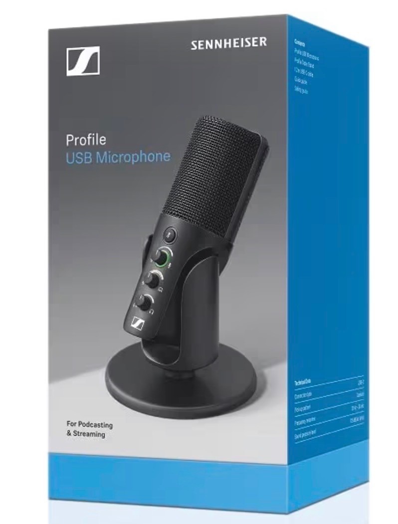 USB Cardioid Condenser Microphone & Table Stand, 1.2 m USB-C Cable – Mute Button