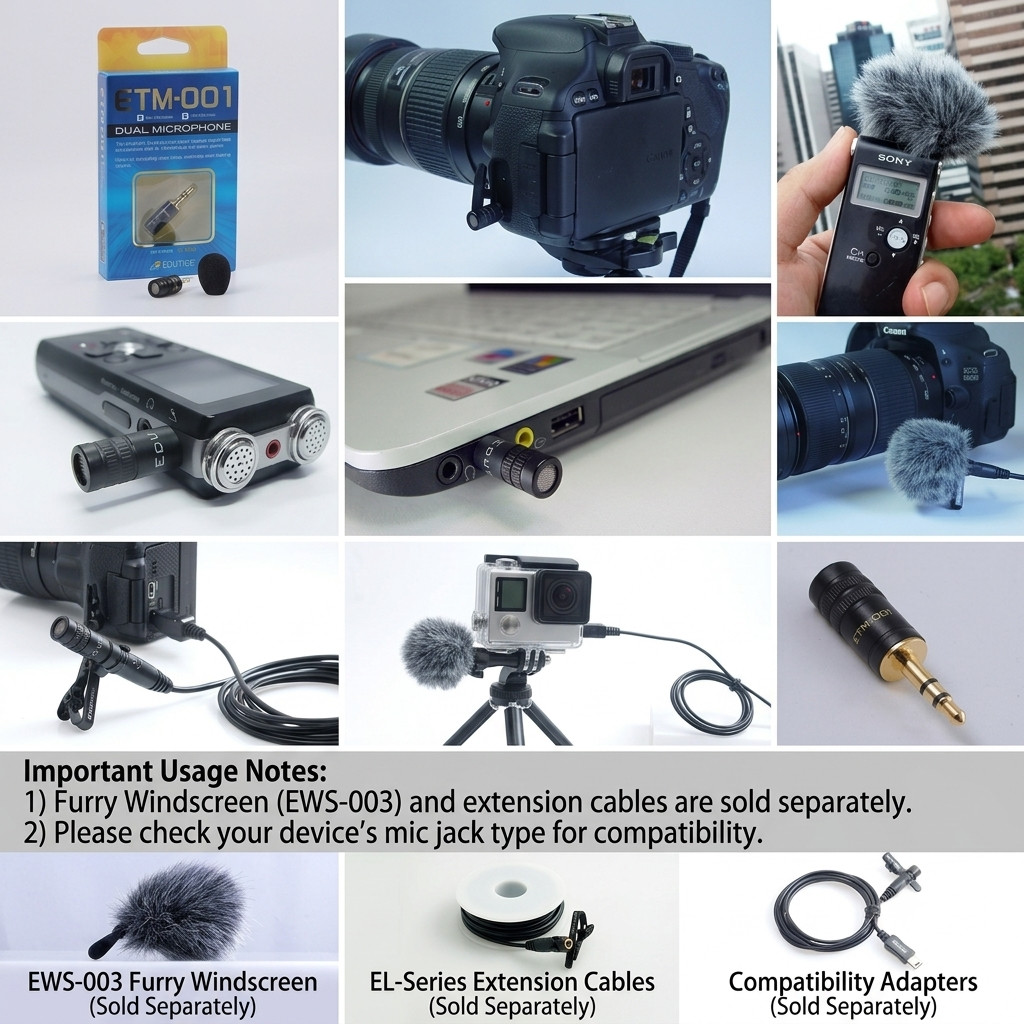 EDUTIGE ETM-001 Omnidirectional High Sensitivity Mini Microphone 3.5mm Korea
