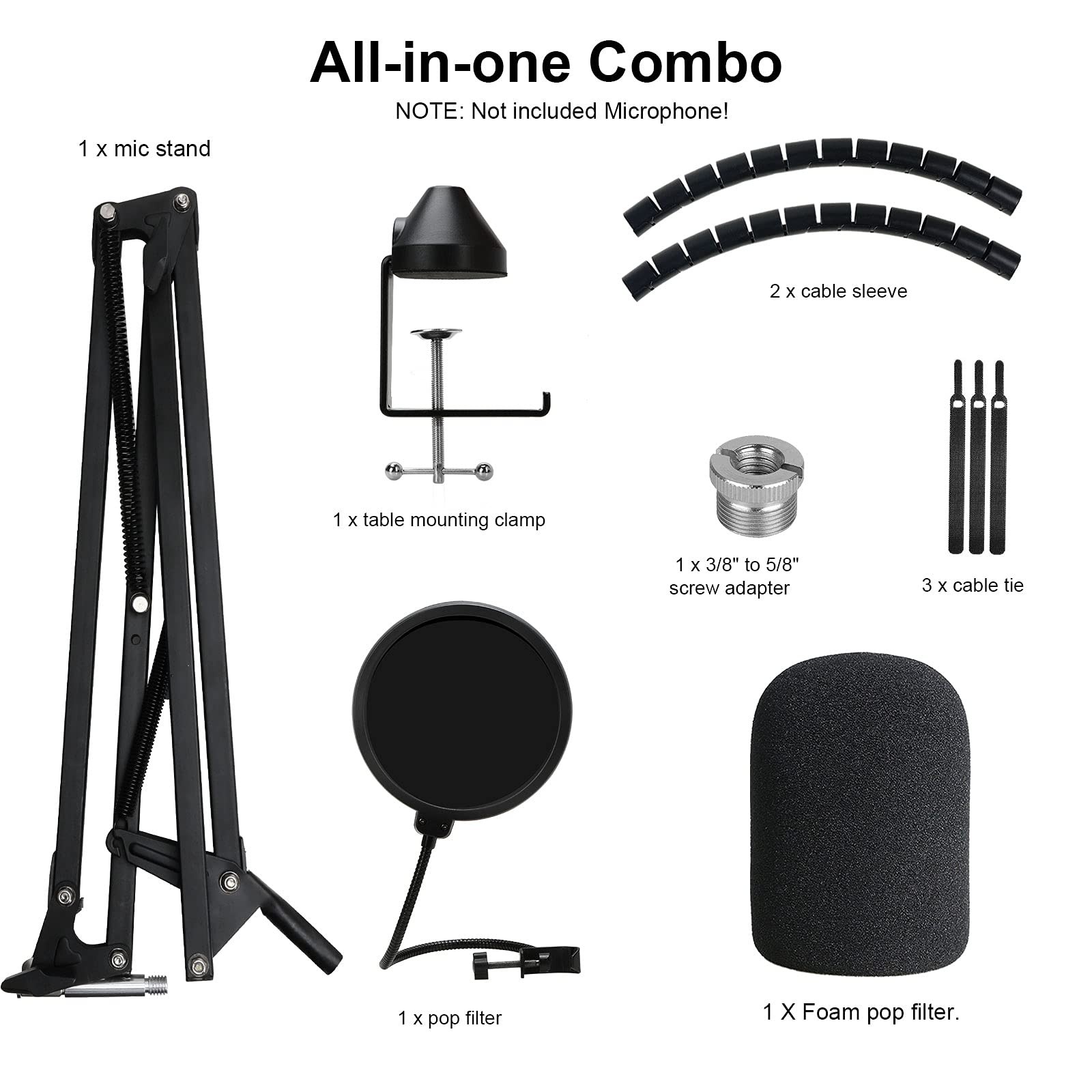 Rode Podmic Stand with Microphone Windscreen and Dual Layered Mic Pop Filter …