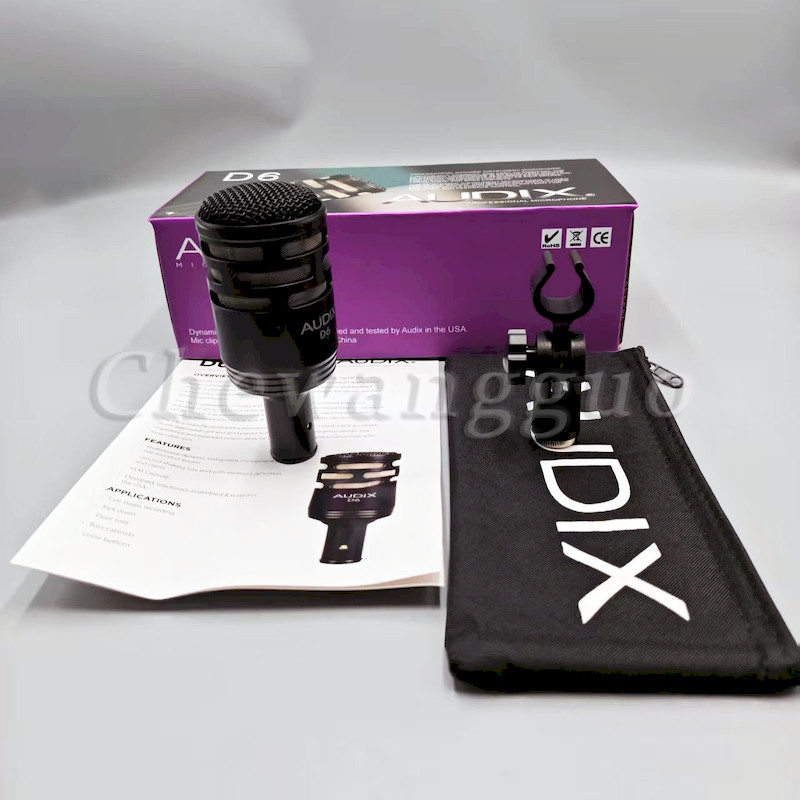 Audix D6 Professional Dynamic Kick Drum Microphone for Stage Broadcast US