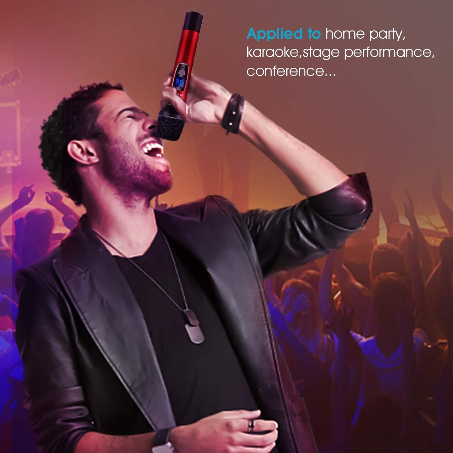 XIAOKOA Handheld Wireless Microphones,Professional UHF Karaoke Microphone,160Ft