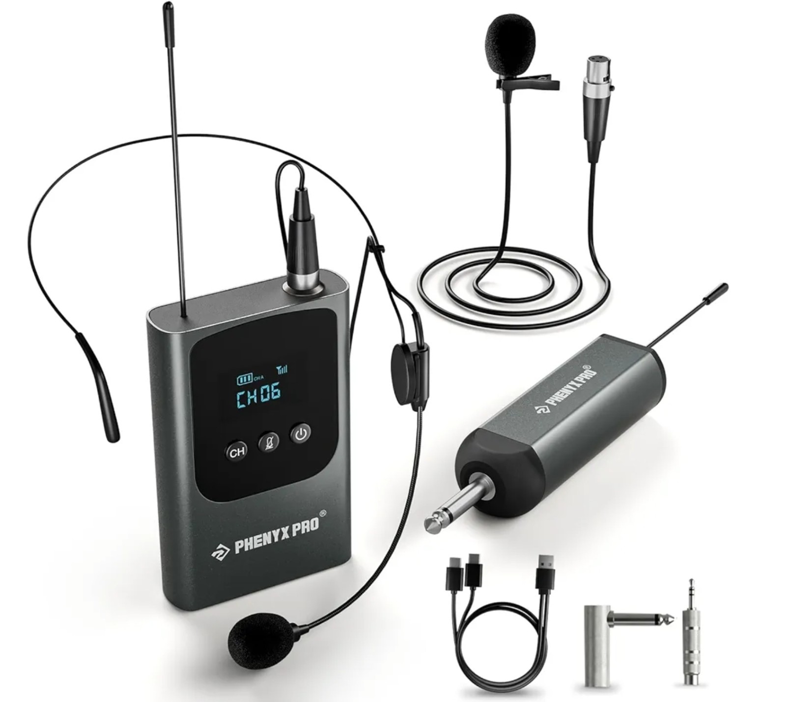 Phenyx Pro PDP-1-1B Single Wireless Microphone System, Digital UHF Series ￼