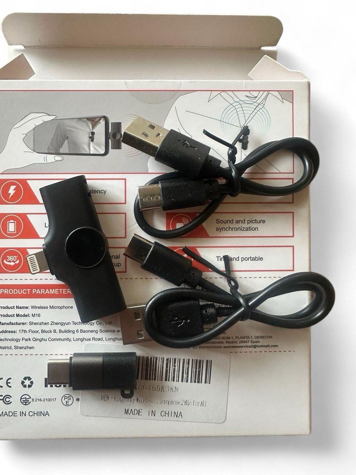 KINGLUCKY 2pc Wireless Microphone 2.4G Noise Cancelling Portable Interview