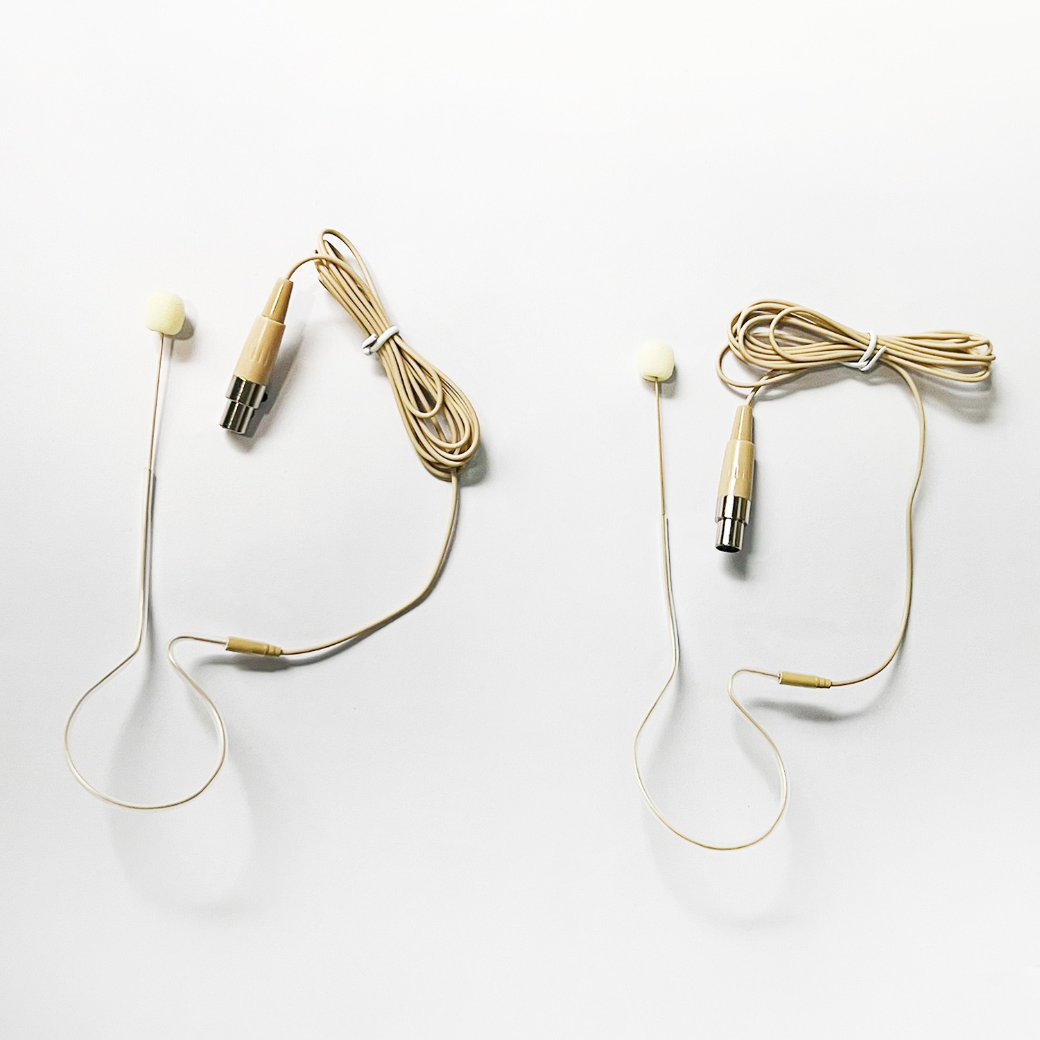 2x 4Pin Beige Single Earhook Headset mini XLR Microphone For Shure Wireless-TA4F